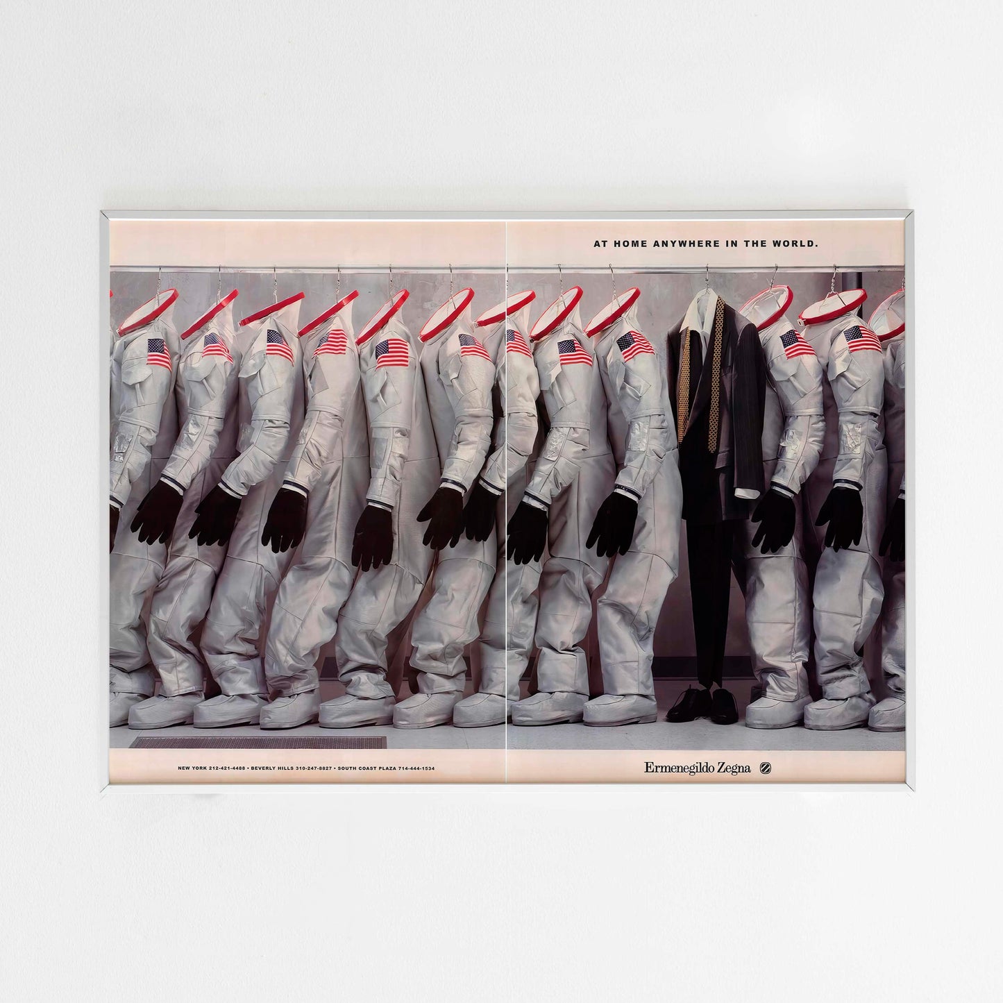 Ermenegildo Zegna Poster Space Advertising, Vintage Design Magazine, 90's Style Print, Ad Wall Art, Ad Retro Advertisement NASA American Space Center