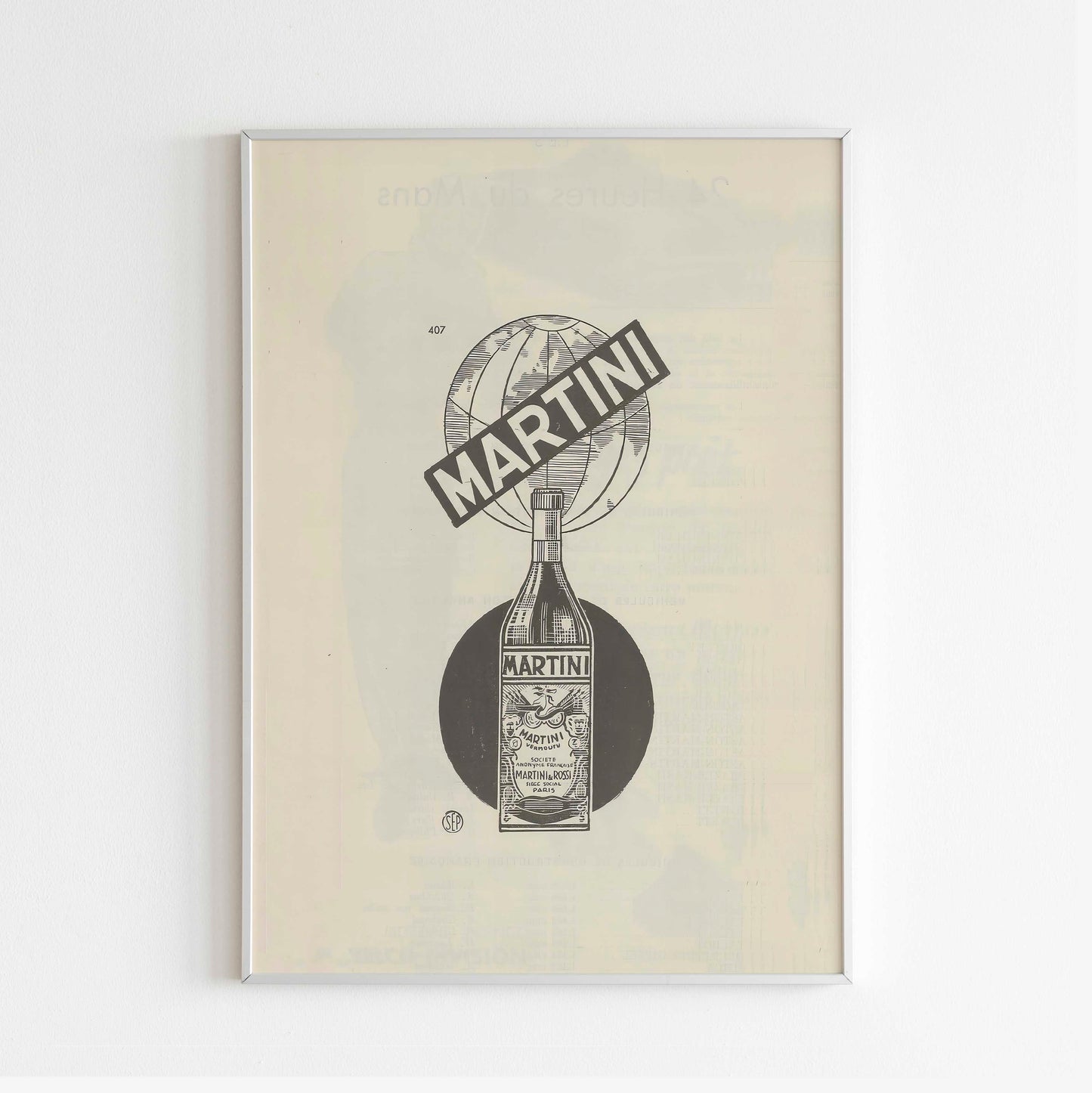 Martini Poster Advertising Poster, 60s Style Print, Vintage Le Mans 24 Hour Magazine Design Ad Wall Art, Newspaper Advertisement