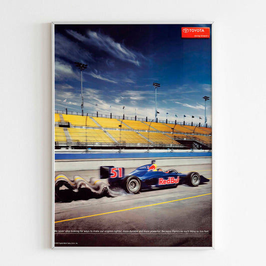 Red Bull Formula 1 Toyota Team Poster Advertising Poster, 00s Style Print, Vintage Design, Racing Ad Wall Art, Magazine Retro Advertisement