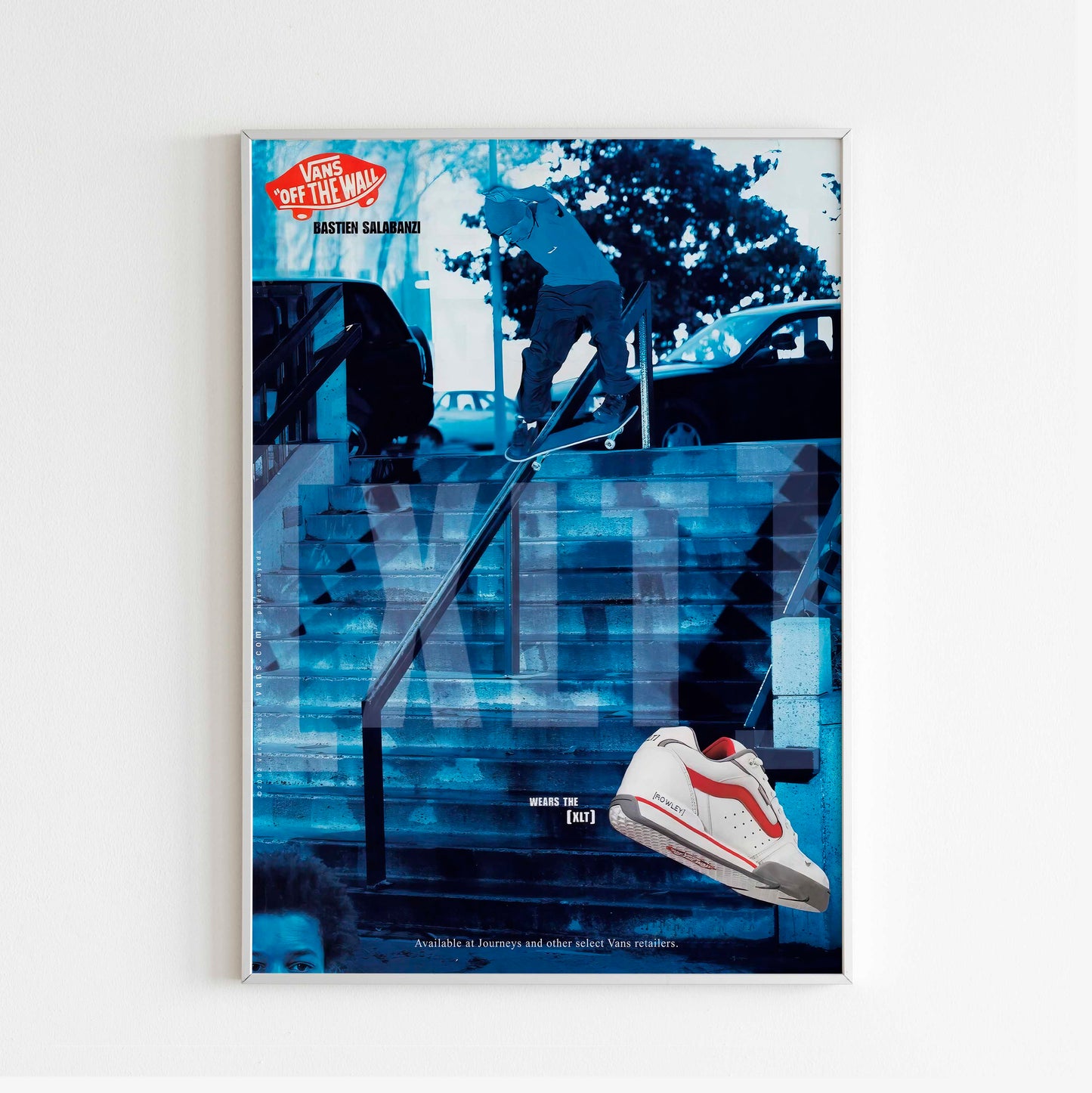 Vans Off The Wall XLT Bastien Salabanzi Poster, 00s Advertising Style Shoes Print, Skateboarding Vintage Design Ad Wall Art, Magazine Retro Advertisement