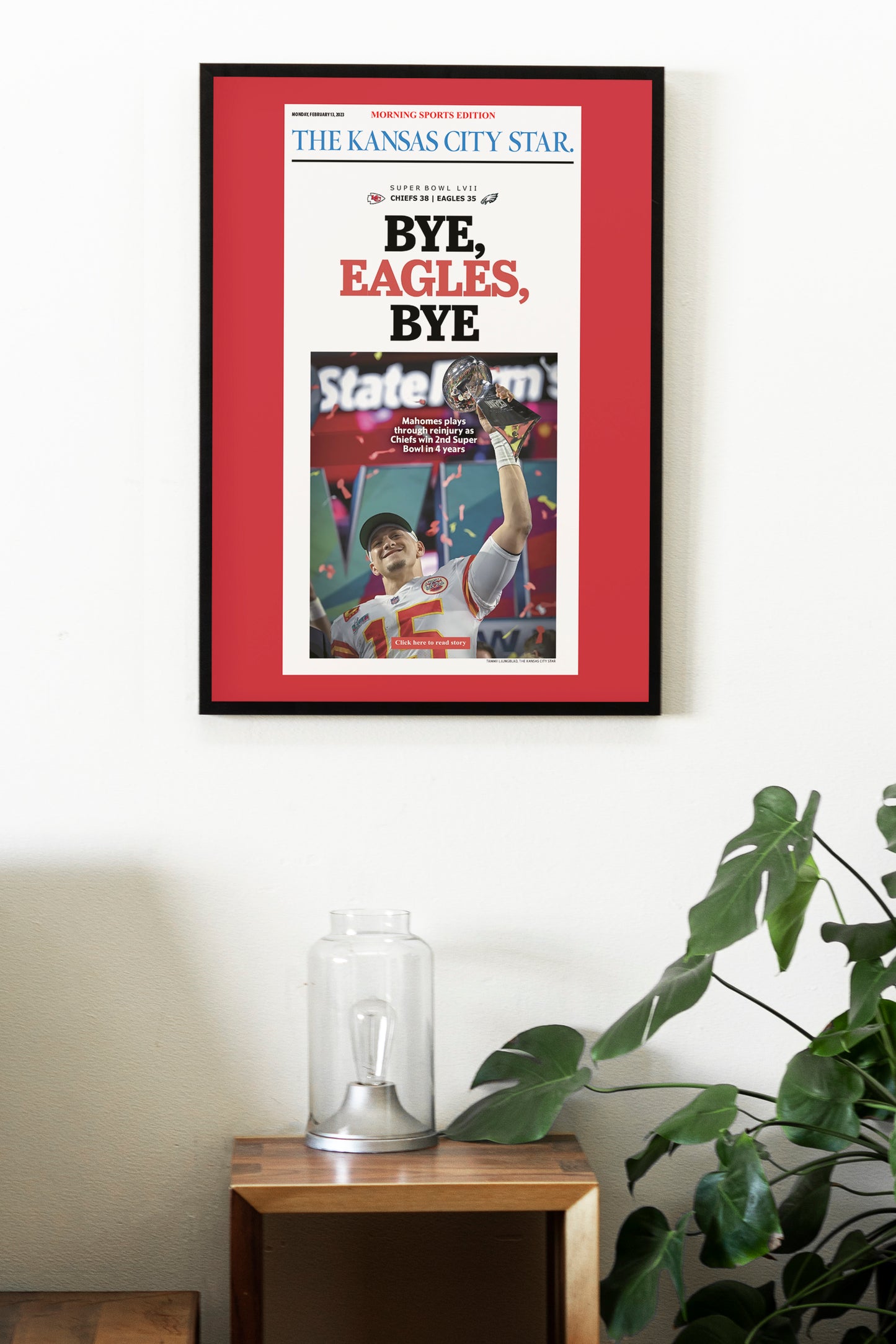 Kansas City Chiefs 2023 Super Bowl NFL Champions Front Cover The Kansas City Star Newspaper Poster