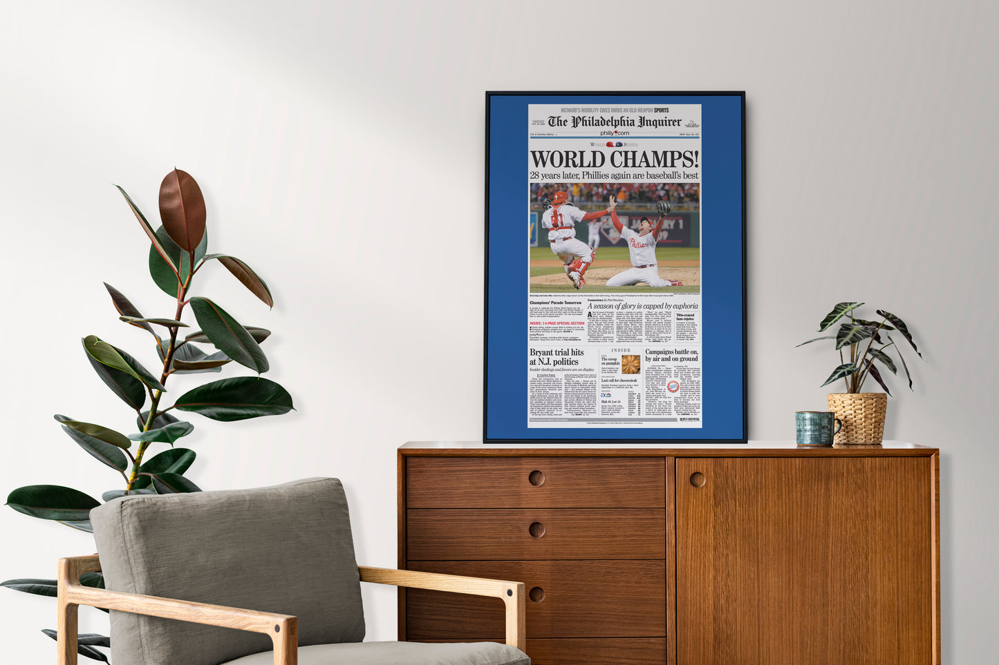 Philadelphia Phillies 2008 World Series MLB Champions Front Cover Philadelphia Inquirer Newspaper Poster