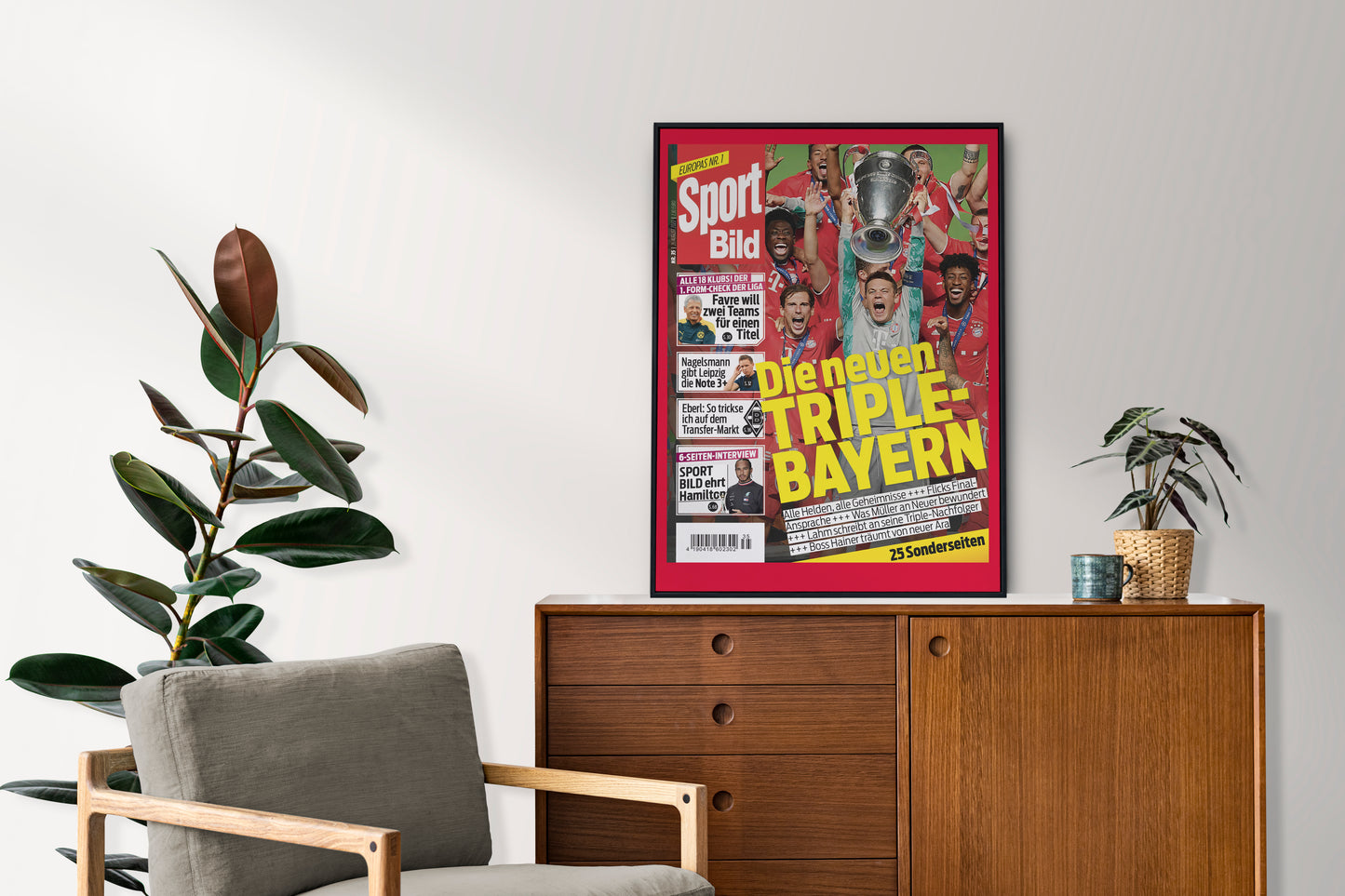 Bayern Munich 2020 Champions League Front Cover Sport Bild Poster, Football Club Print