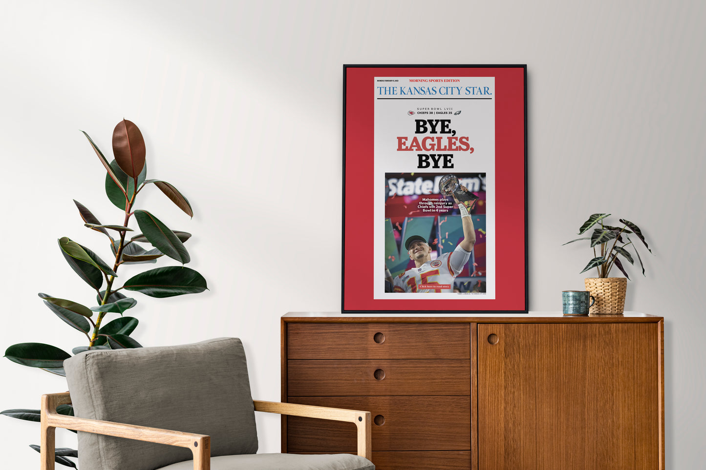 Kansas City Chiefs 2023 Super Bowl NFL Champions Front Cover The Kansas City Star Newspaper Poster