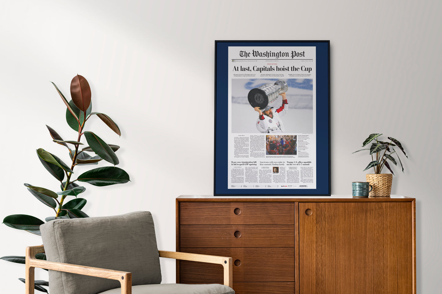 Washington Capitals 2018 NHL Stanley Cup Champions Front Cover The Washington Post Poster