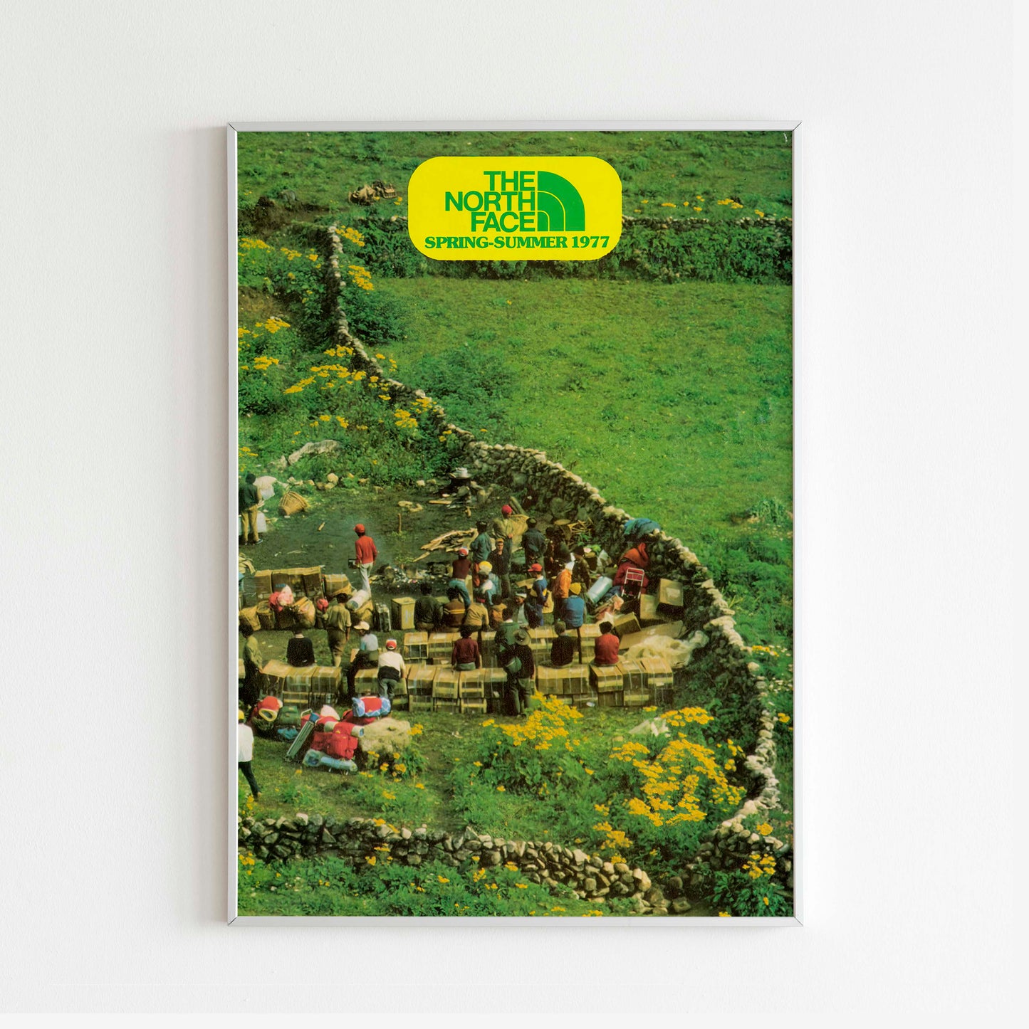 The North Face 1977 Spring/Summer Magazine Front Cover Poster, Vintage Outdoor Print, Retro Wall Art, Journal Advertisement, 70s Style Ad, Explore Seasonal Adventure Nostalgia, Urban Exploration Print