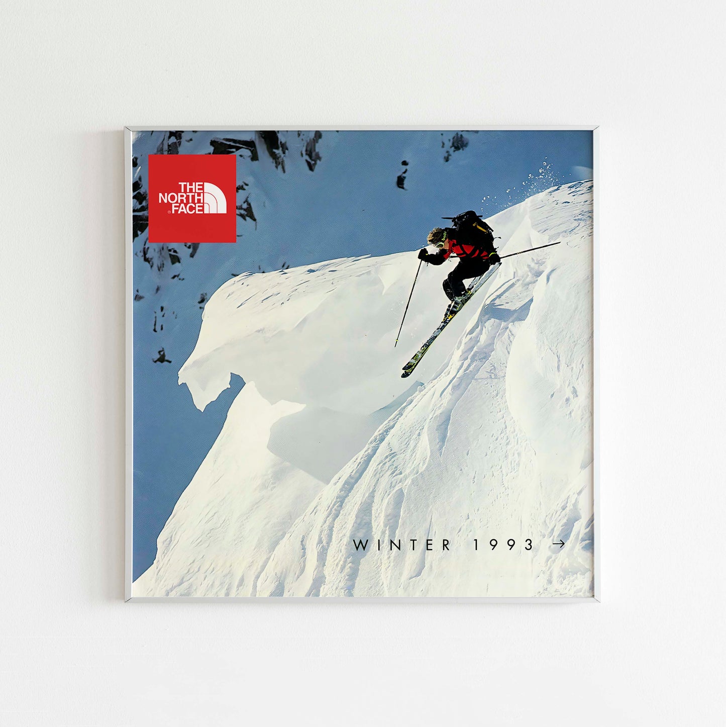 The North Face 1993 Winter Magazine Front Cover Poster, Vintage Outdoor Print, Retro Wall Art, Journal Advertisement, 90s Style Ad, Explore Winter Adventure, Urban Exploration Print