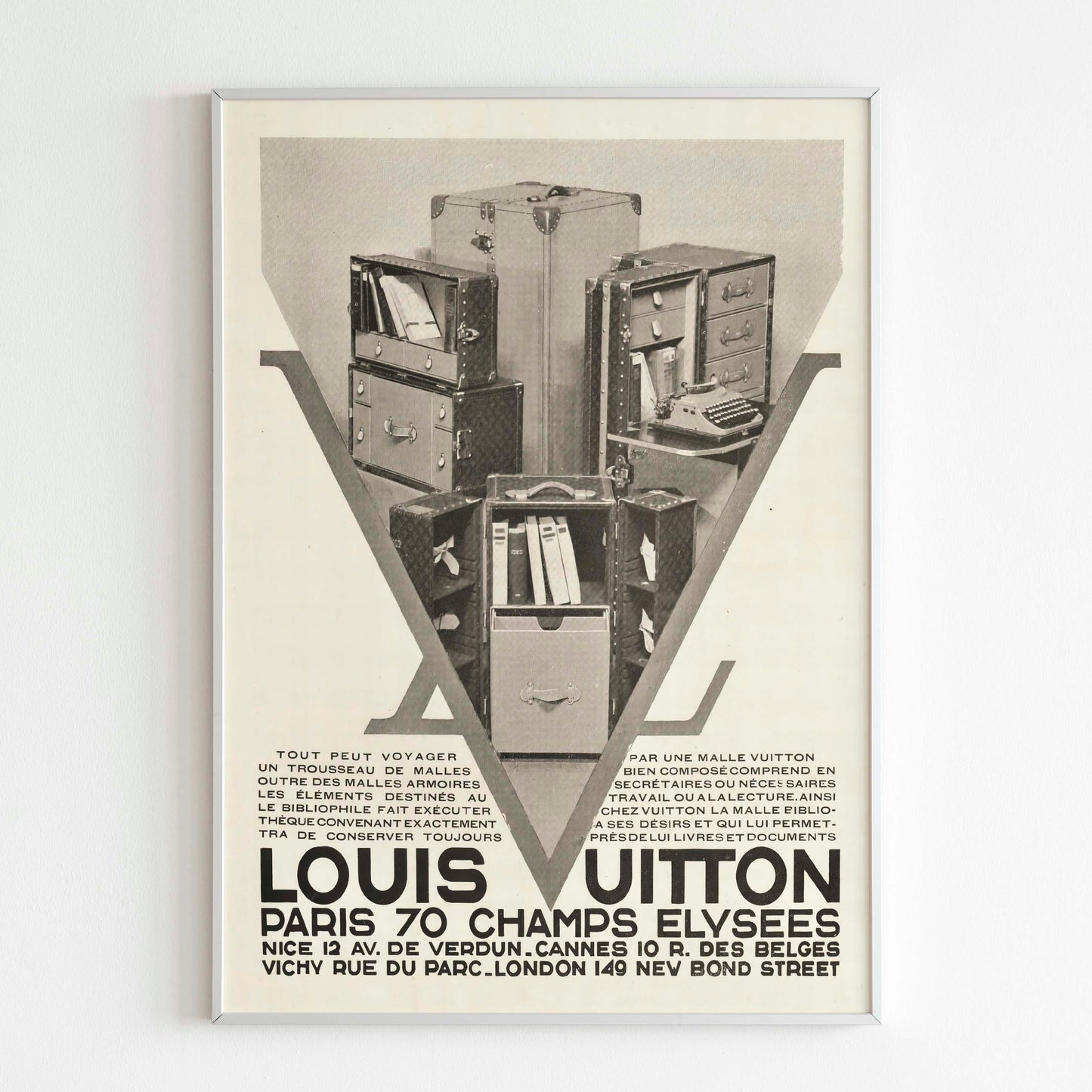 Louis Vuitton Advertising Poster, 30's Style Print, Ad Wall Art, Vintage Design Magazine, Luxury Fashion Poster, Retro Advertisement