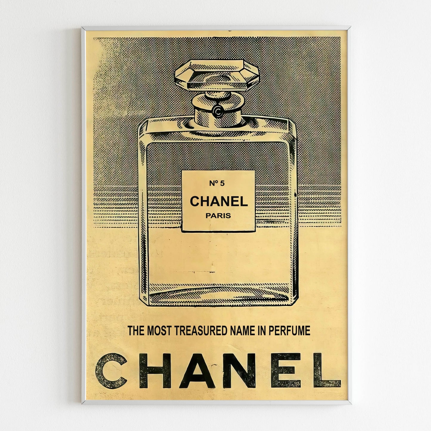 Chanel No 5 Perfume Advertising Poster, 50's Style Print, Ad Wall Art, Vintage Design Magazine, Luxury Fashion Ads Poster