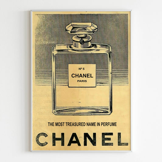 Chanel No 5 Perfume Advertising Poster, 50's Style Print, Ad Wall Art, Vintage Design Magazine, Luxury Fashion Ads Poster