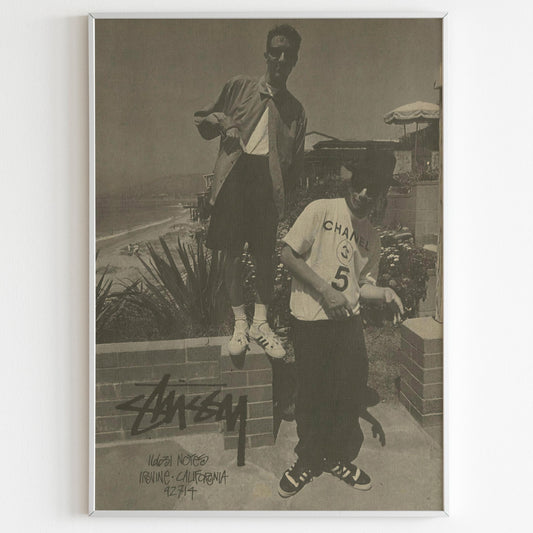 Stussy Streetwear Advertising Poster, Thrasher Style 80s Print, Vintage Ad Wall Art, Skateboarding Magazine Retro Advertisement Stussy