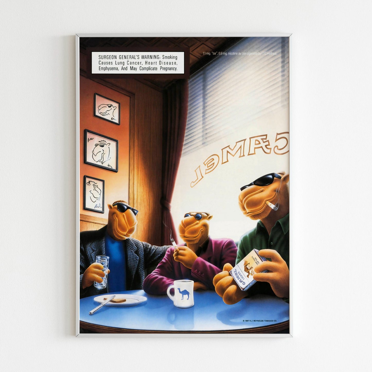 Camel Joe Advertising Poster, Cigarettes 1997 Ad Wall Art, Vintage Design Advertisement, 90s Style Print, Retro Magazine Poster Old Joe