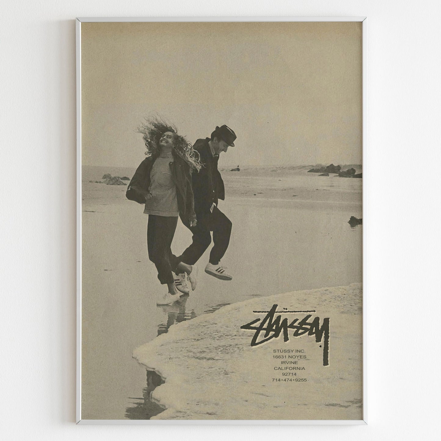 Stussy Streetwear Advertising Poster, Thrasher Style 80s Print, Vintage Ad Wall Art, Skateboarding Magazine Retro Advertisement