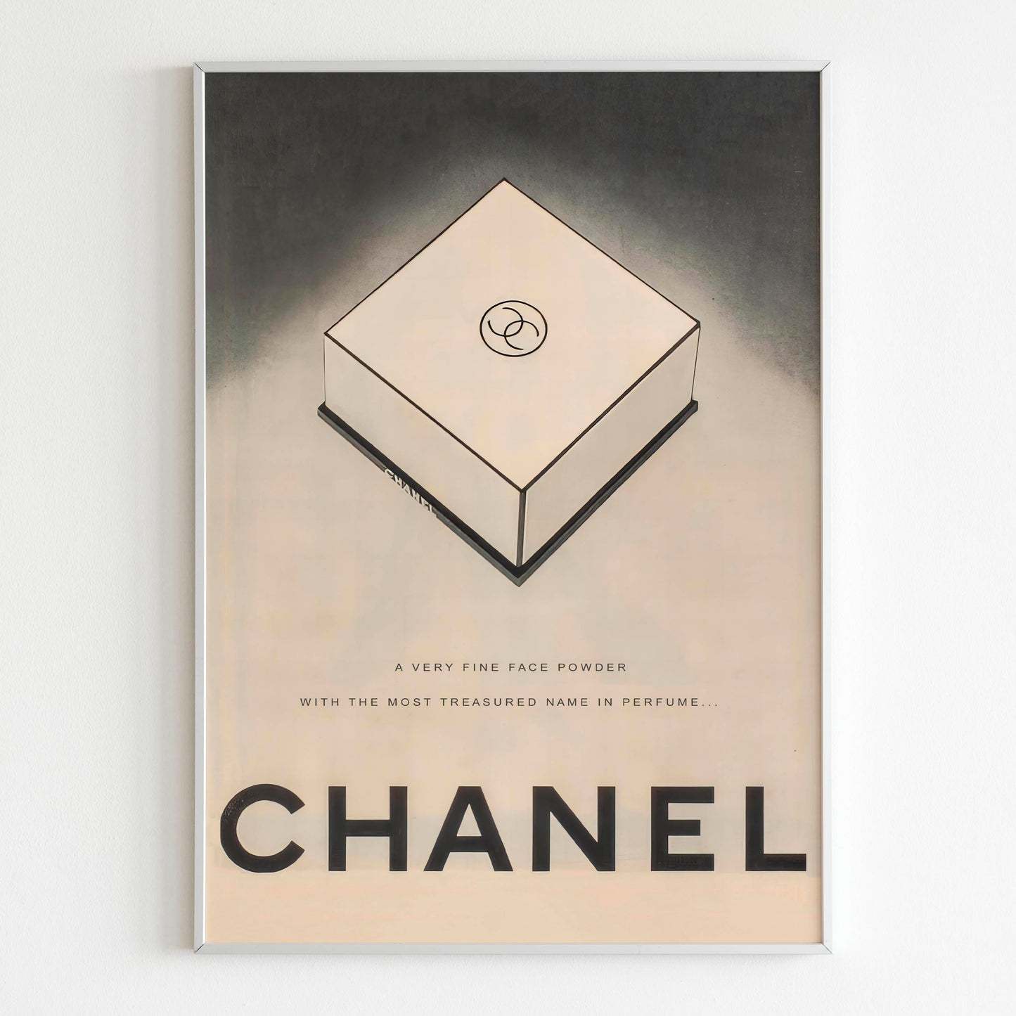 Chanel Advertising Poster, 60's Style Print, Ad Wall Art, Vintage Design Magazine, Luxury Fashion Ads Poster, Face Powder Advertisement