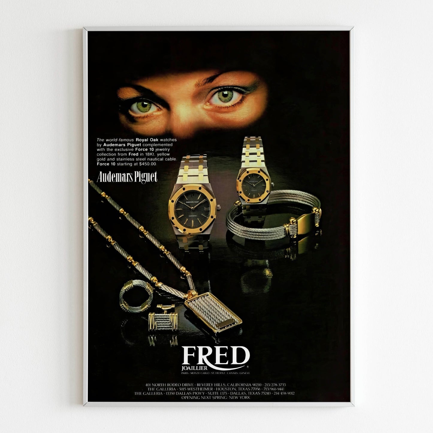 Audemars Piguet Royal Oak Watch Advertising Poster, 80's Style Print, Vintage Design Magazine, Ad Wall Art, Ad Retro Advertisement