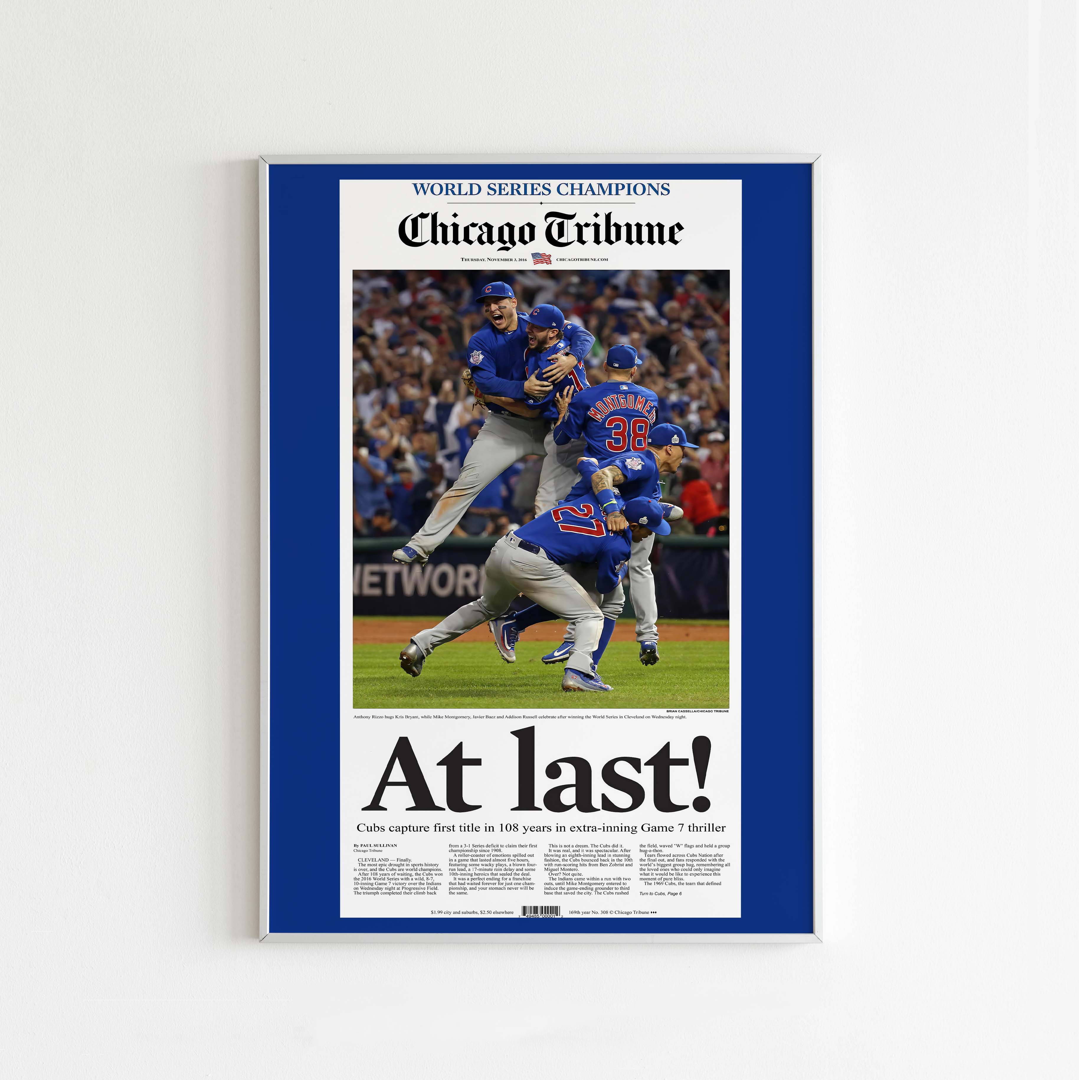 Chicago Cubs 2016 World Series MLB Champions Front Cover Chicago