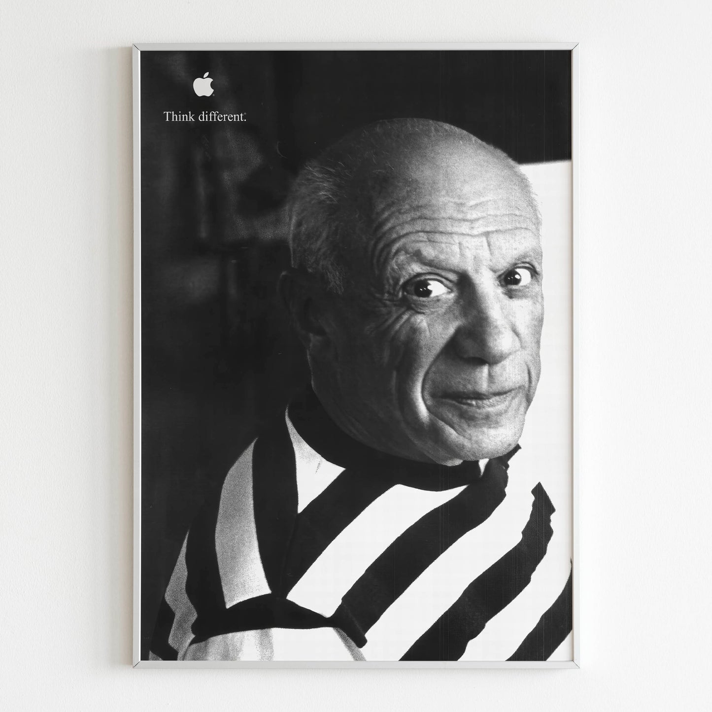 Apple Pablo Picasso "Think Different" Advertising Poster, 90s Retro Style Print, Vintage Wall Art, Magazine Retro Advertisement