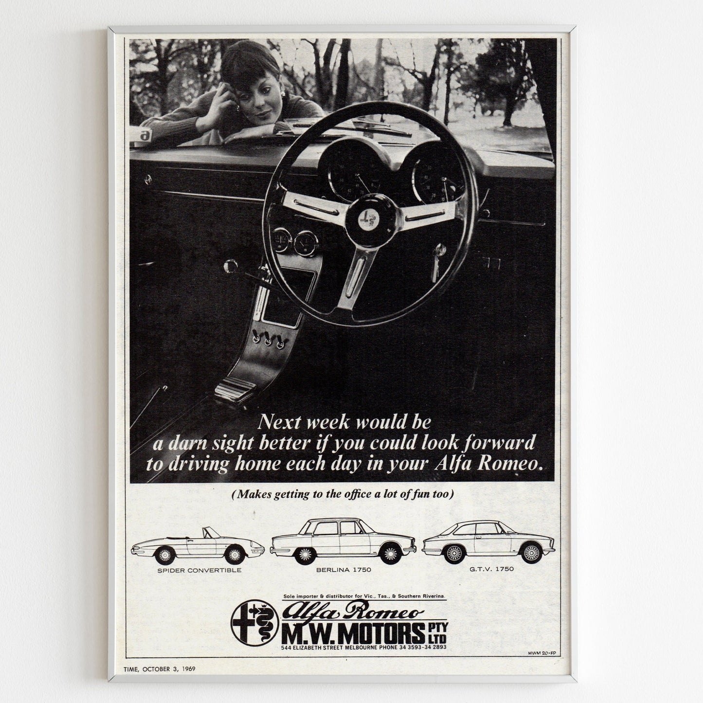 Alfa Romeo Advertising Poster, 80s Style Print, Racing Ad Wall Art, Vintage Design, Magazine Retro gift for him, racing poster, home decor, auto sport, car poster, Formula 1 poster, rally print, street racing poster, journal retro, magazine poster, ad reproduction, 90s poster, newspaper ad.