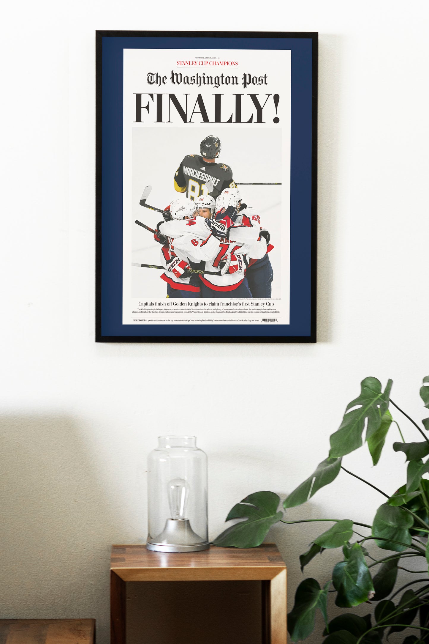 Washington Capitals 2018 NHL Stanley Cup Champions Front Cover The Washington Post Poster