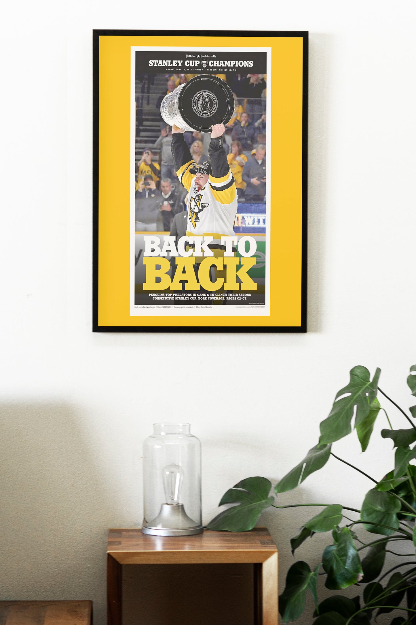 Pittsburgh Penguins 2017 NHL Stanley Cup Champions Front Cover Pittsburgh Post-Gazette Poster
