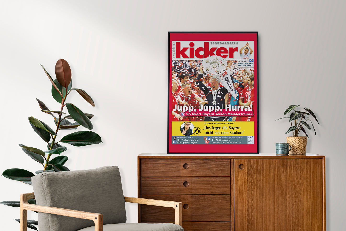 Bayern Munich 2013 Bundesliga Champions Front Cover Kicker Poster, Football Club Print