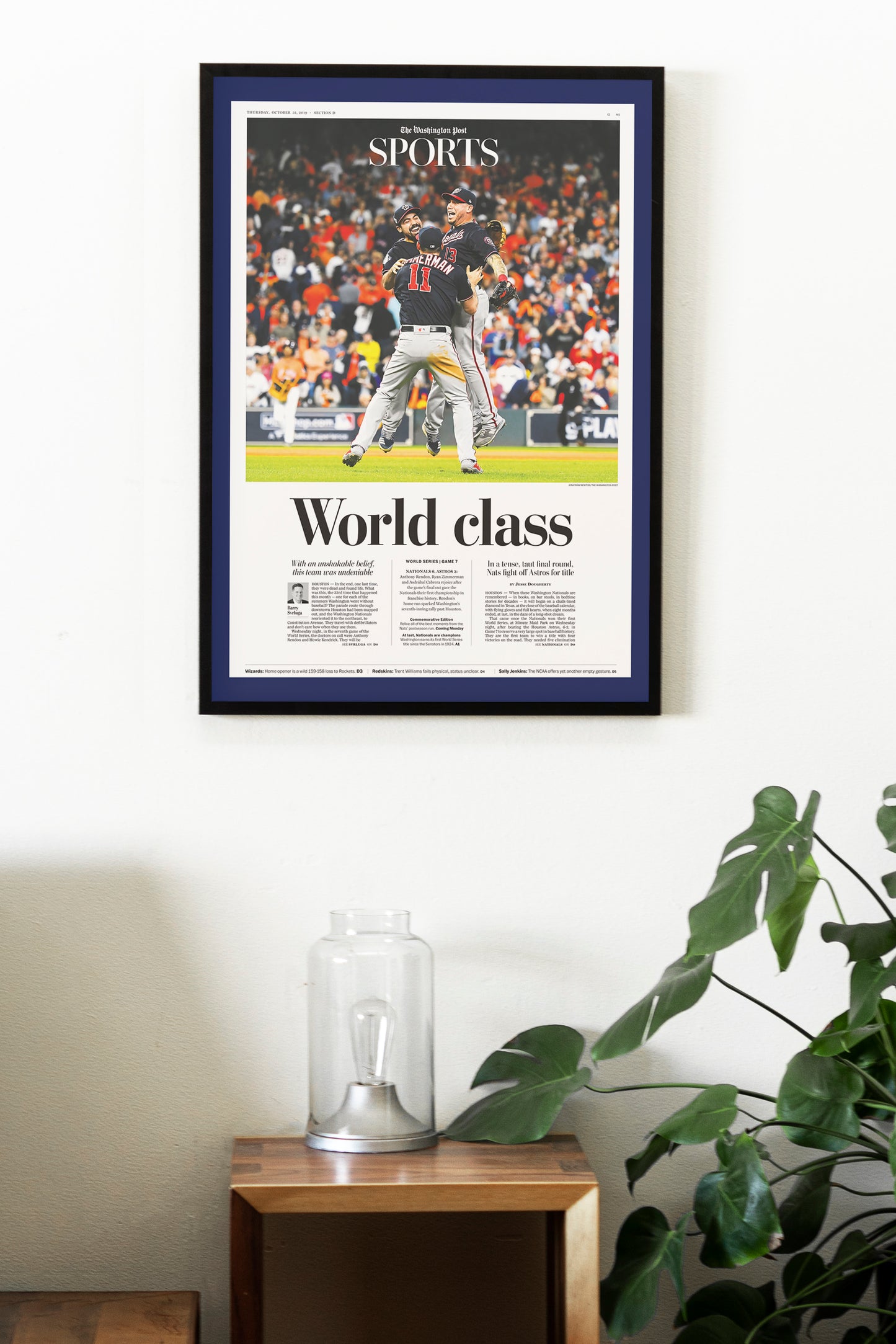 Washington Nationals 2019 World Series MLB Champions Front Cover The Washington Post Newspaper Poster