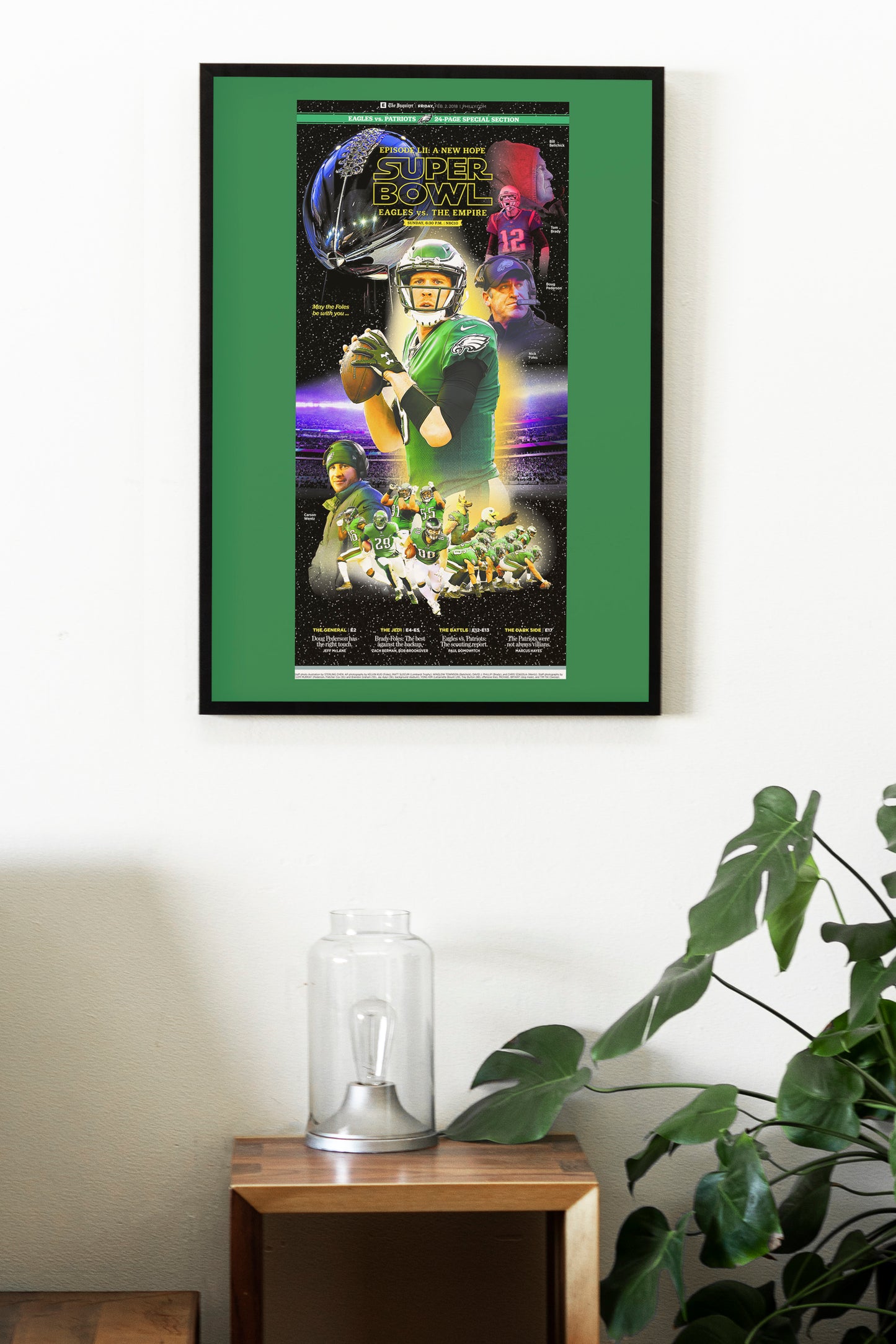 Philadelphia Eagles 2018 Super Bowl NFL Champions Front Cover The Philadelphia Inquirer Newspaper Poster