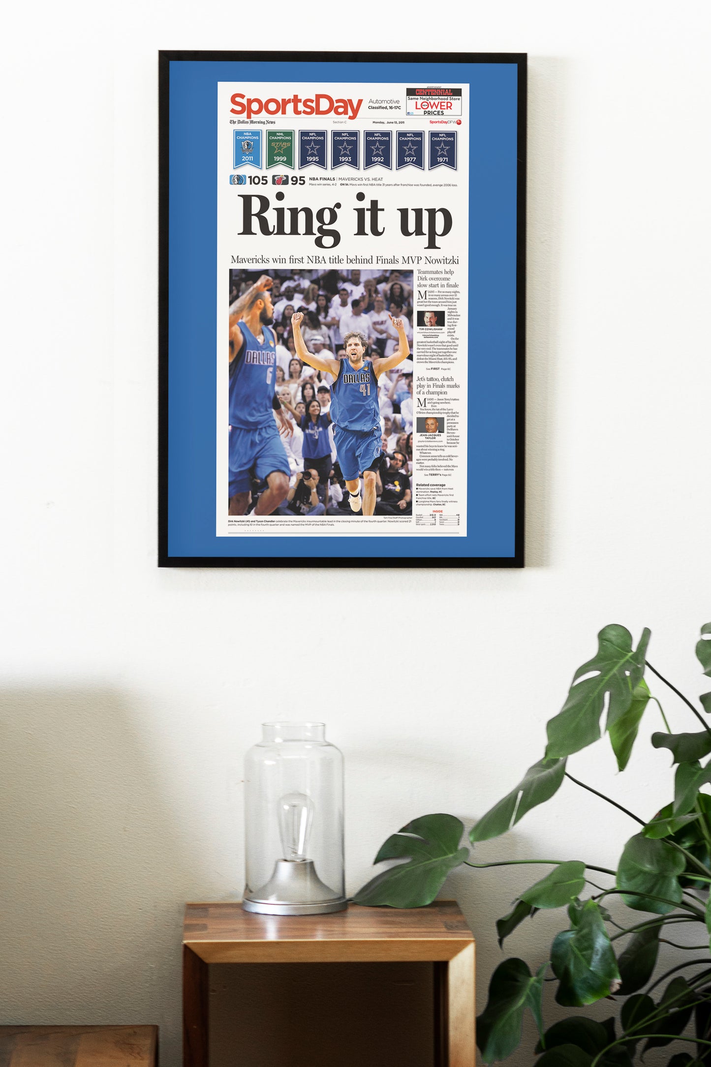 Dallas Mavericks 2011 NBA Champions Front Cover The Dallas Morning News Newspaper Poster