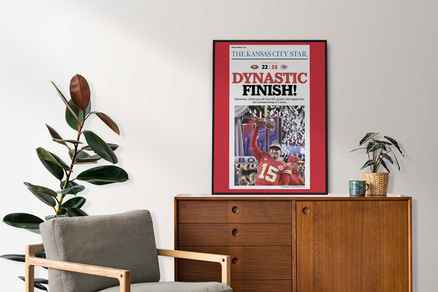Kansas City Chiefs 2024 Super Bowl NFL Champions Front Cover The Kansas City Star Newspaper Poster