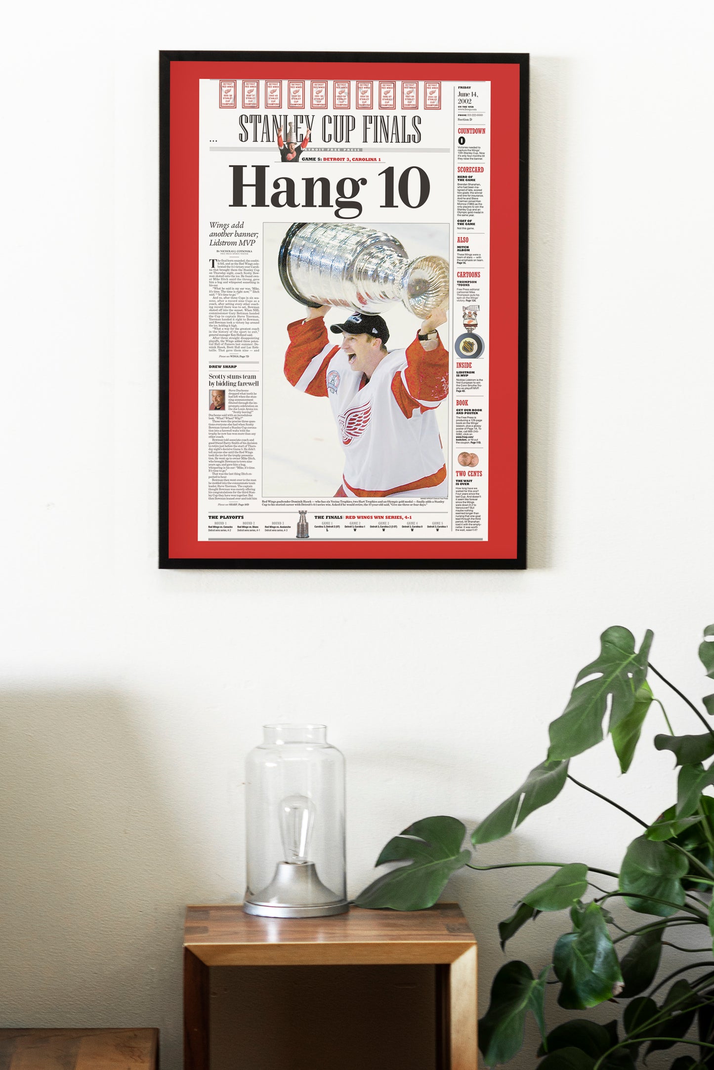 Detroit Red Wings 2002 NHL Stanley Cup Champions Front Cover Detroit Free Press Poster