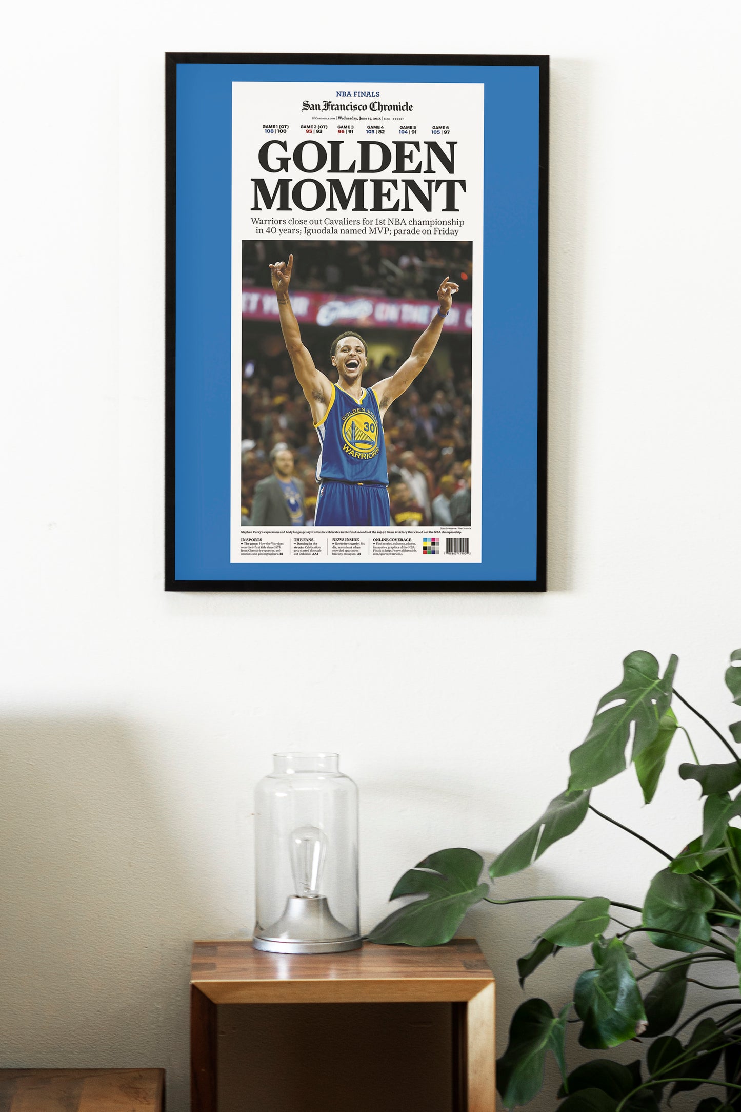 Golden State Warriors 2015 NBA Champions Front Cover San Francisco Chronicle Newspaper Poster