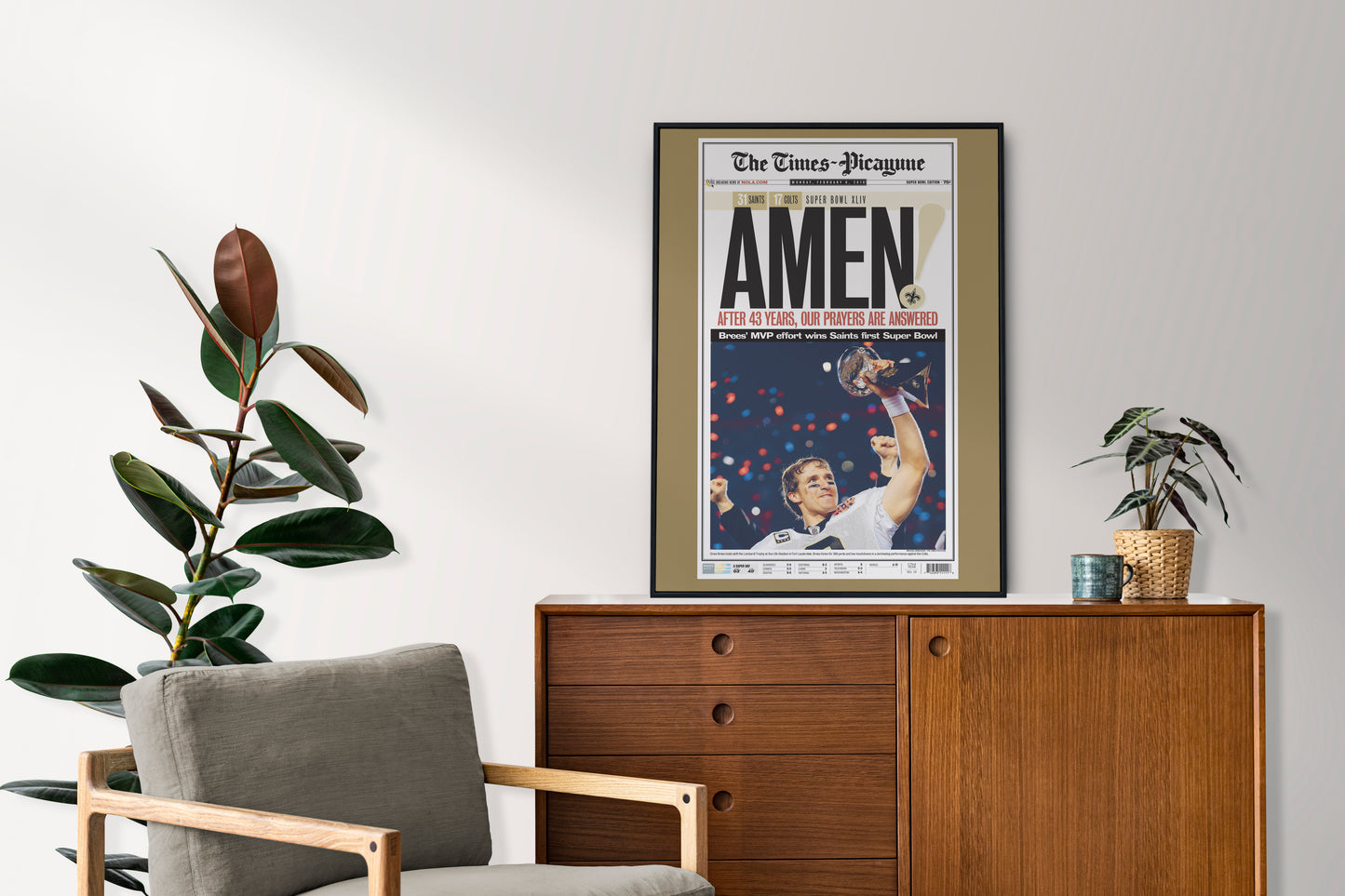New Orleans Saints 2010 Super Bowl NFL Champions Front Cover The Times Picayune Newspaper Poster