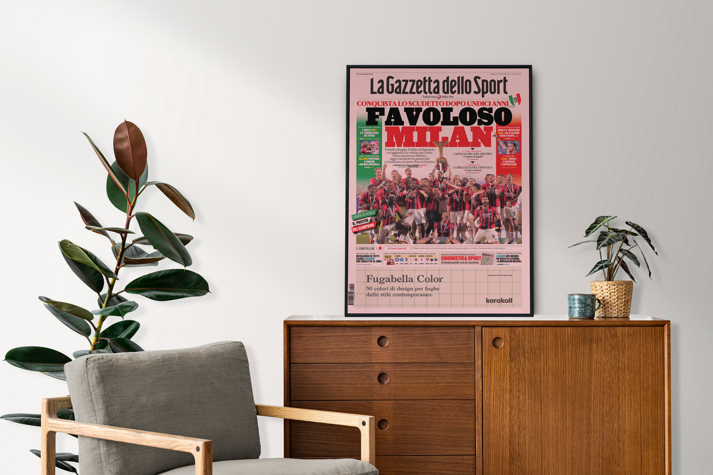 AC Milan 2021/2022 Seria A Champions Newspaper Front Cover Poster