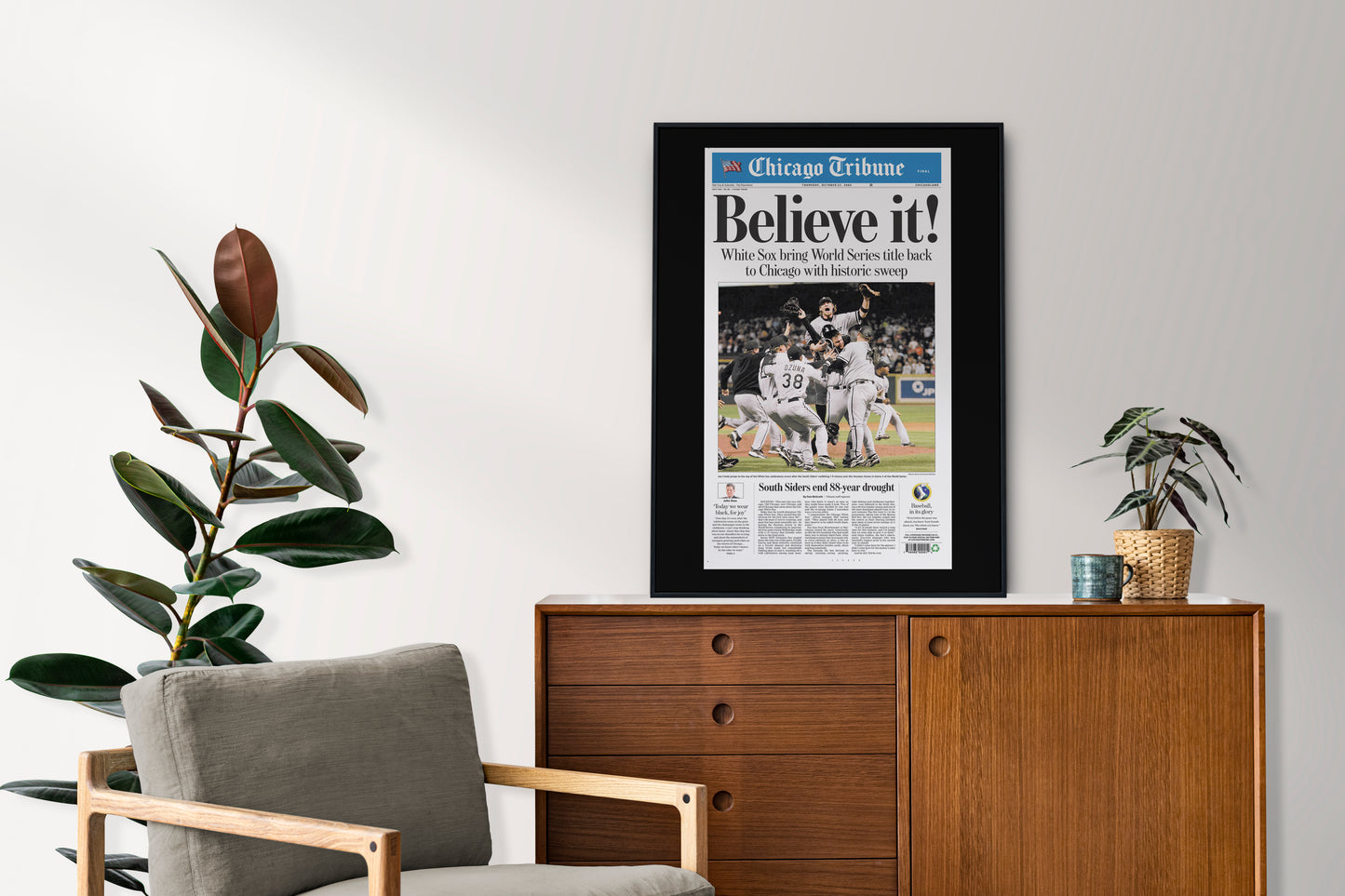 Chicago White Sox 2005 World Series MLB Champions Front Cover Chicago Tribune Newspaper Poster