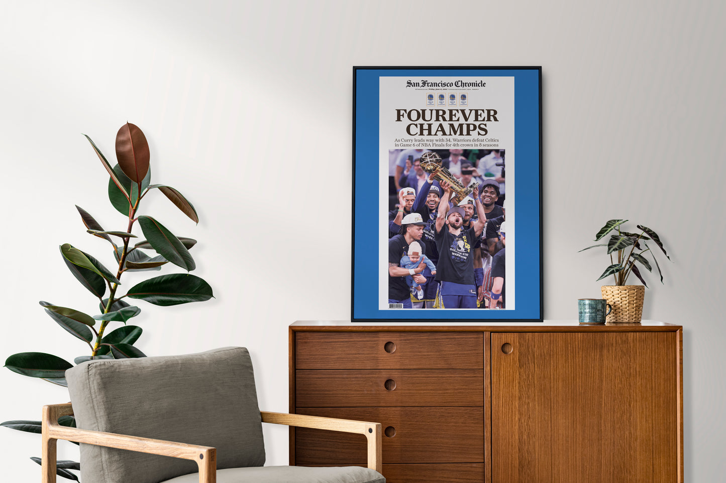 Golden State Warriors 2022 NBA Champions Front Cover San Francisco Chronicle Newspaper Poster