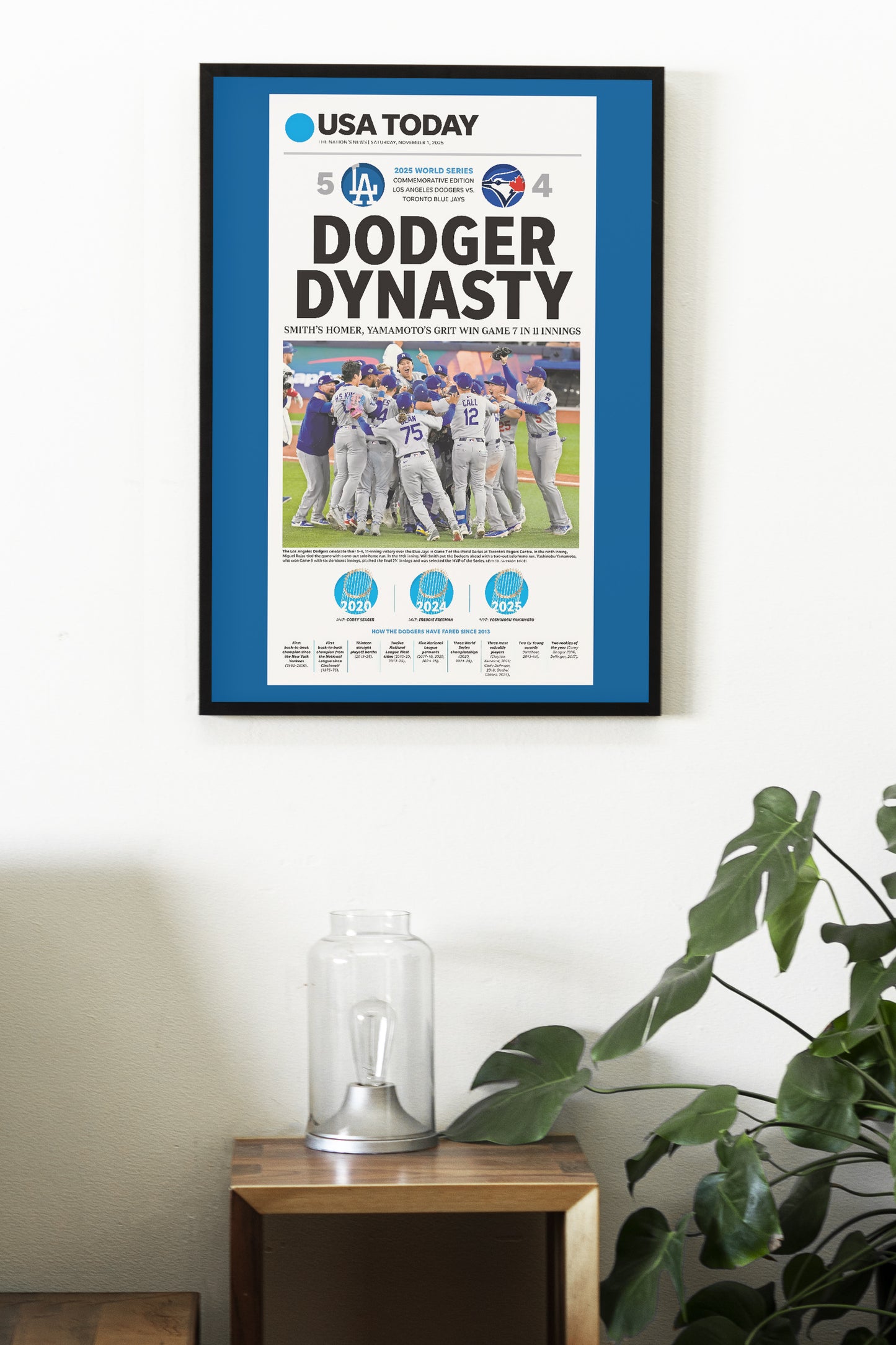 Los Angeles Dodgers 2025 World Series MLB Champions Front Cover USA Today Newspaper Poster