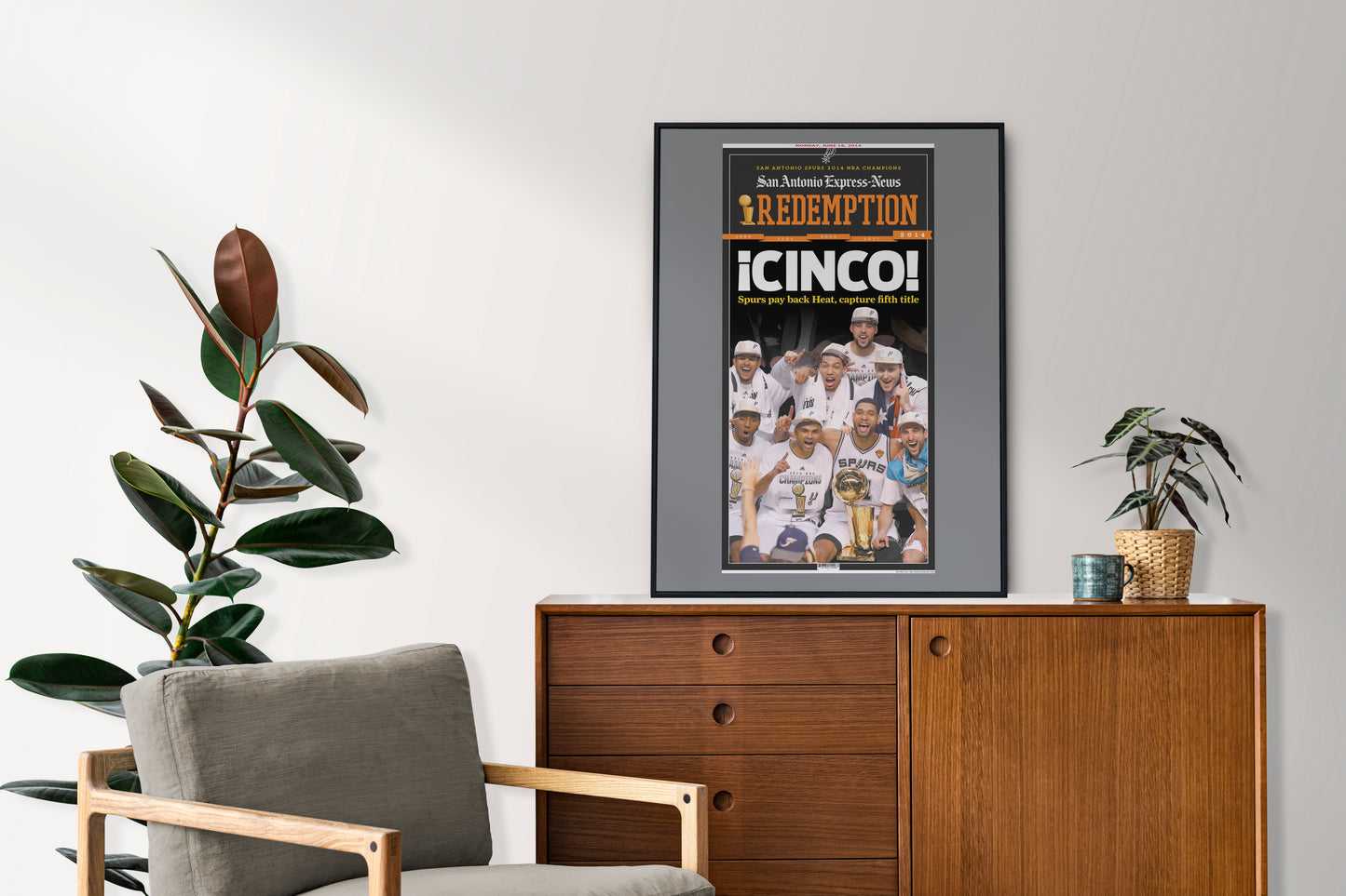 San Antonio Spurs 2014 NBA Champions Front Cover San Antonio Express-News Newspaper Poster