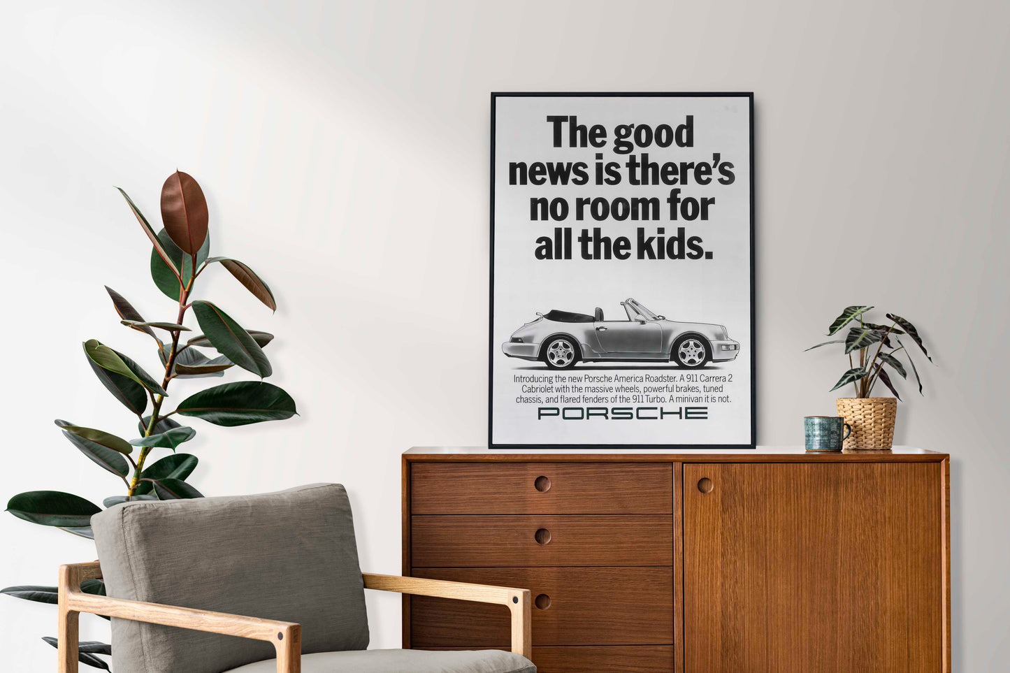Porsche 911 "The Good News Is There's No Room For All The Kids" Poster