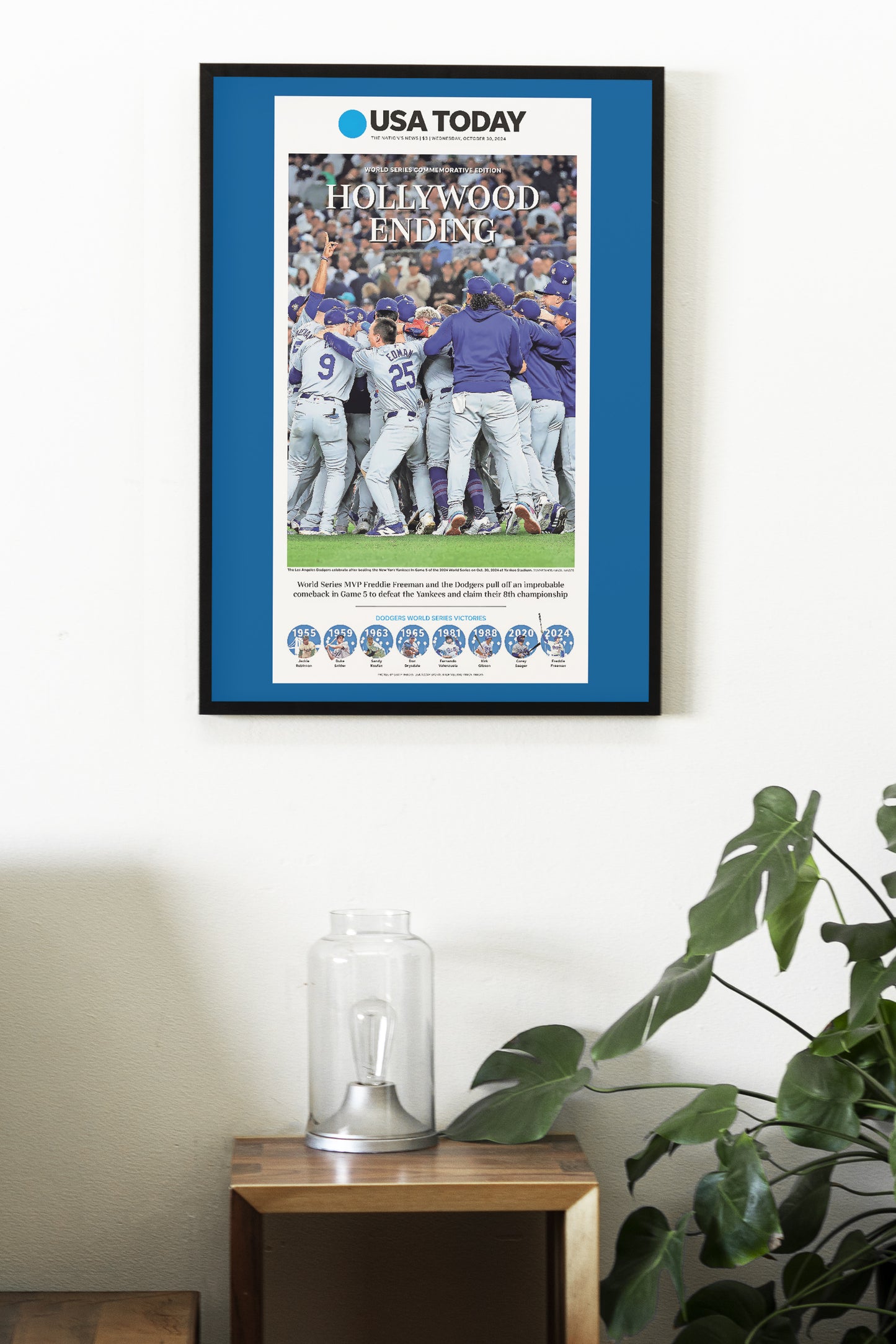 Los Angeles Dodgers 2024 World Series MLB Champions Front Cover USA Today Newspaper Poster