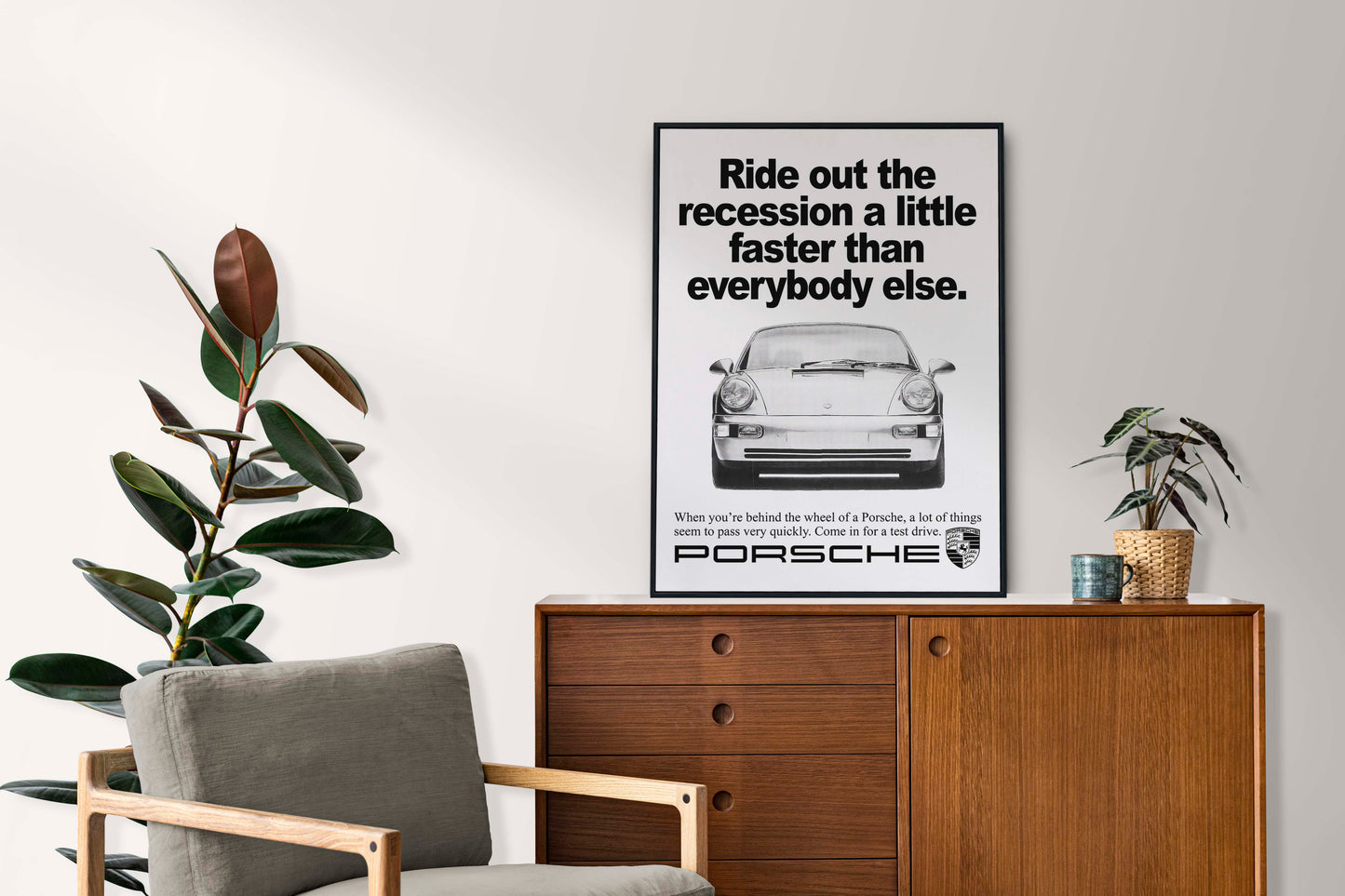 Porsche "Ride Out The Recession A Little Faster Than Everybody Else" Poster