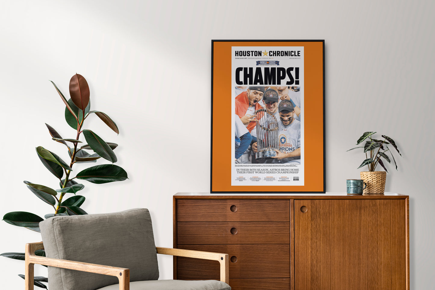 Houston Astros 2017 World Series MLB Champions Front Cover Houston Chronicle Newspaper Poster