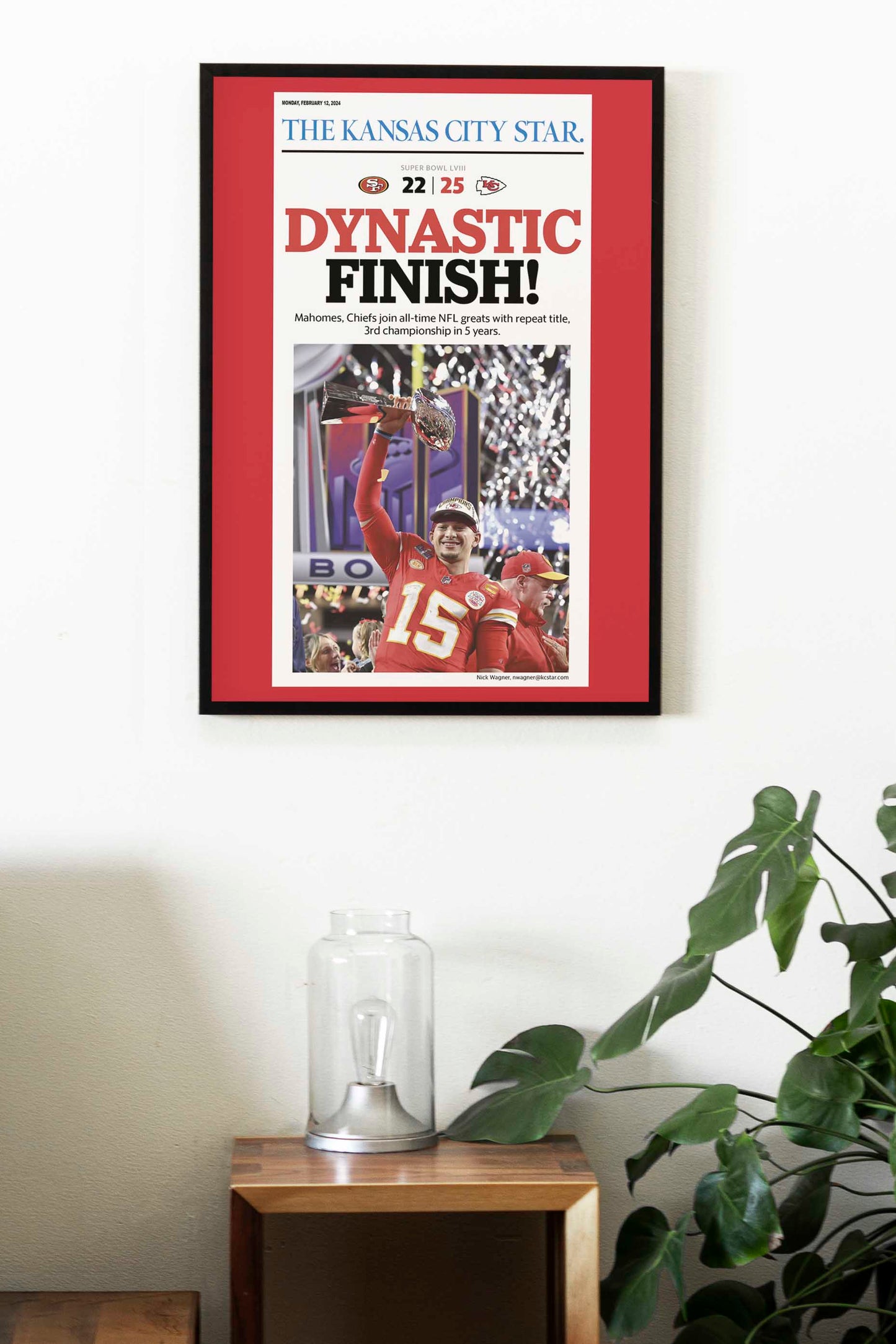 Kansas City Chiefs 2024 Super Bowl NFL Champions Front Cover The Kansas City Star Newspaper Poster