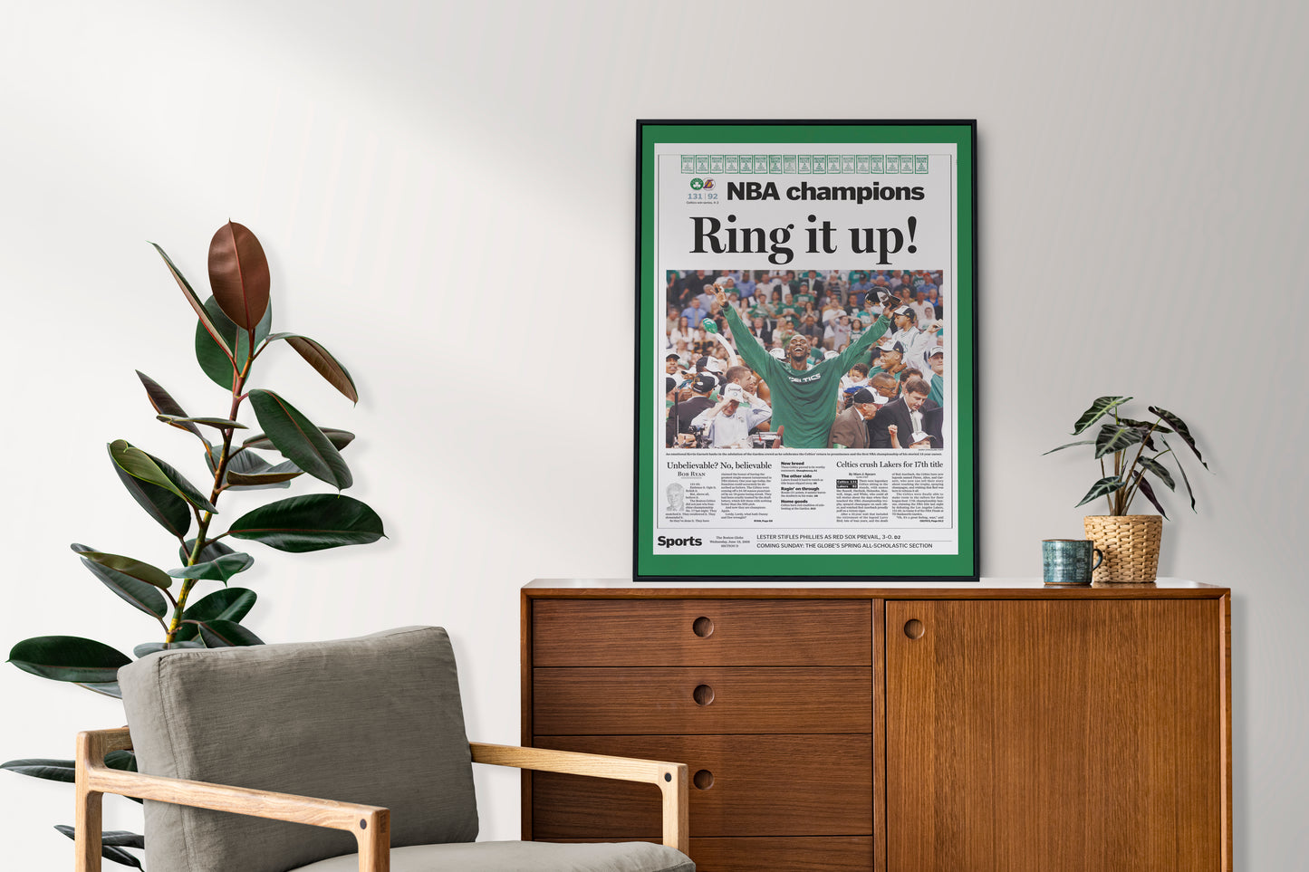 Boston Celtics 2008 NBA Champions Front Cover The Boston Globe Newspaper Poster