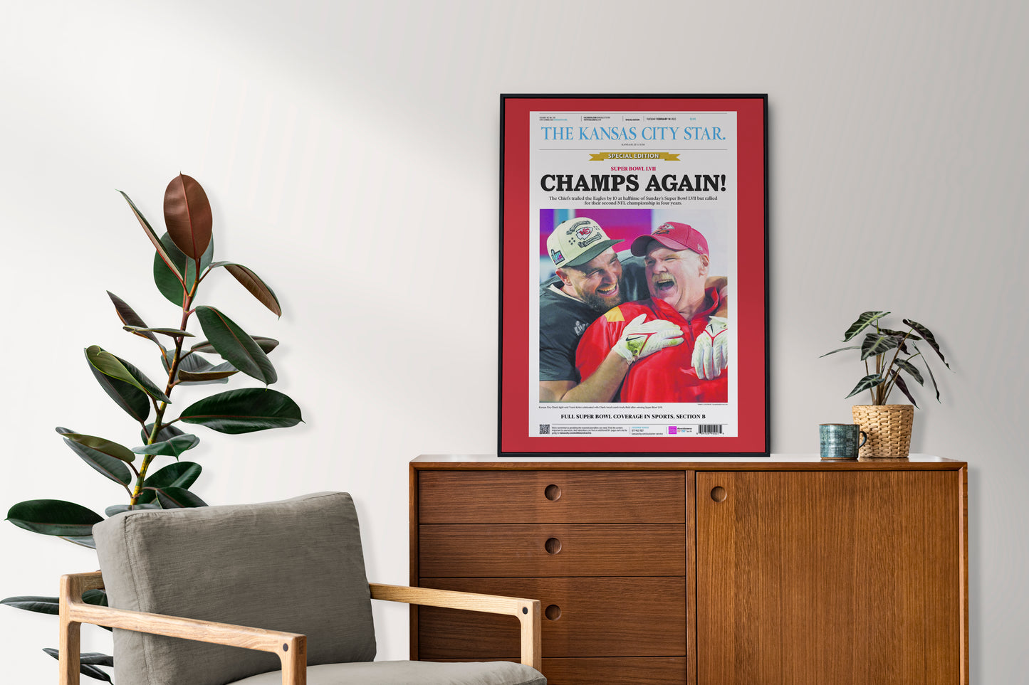 Kansas City Chiefs 2023 Super Bowl NFL Champions Front Cover The Kansas City Star Newspaper Poster