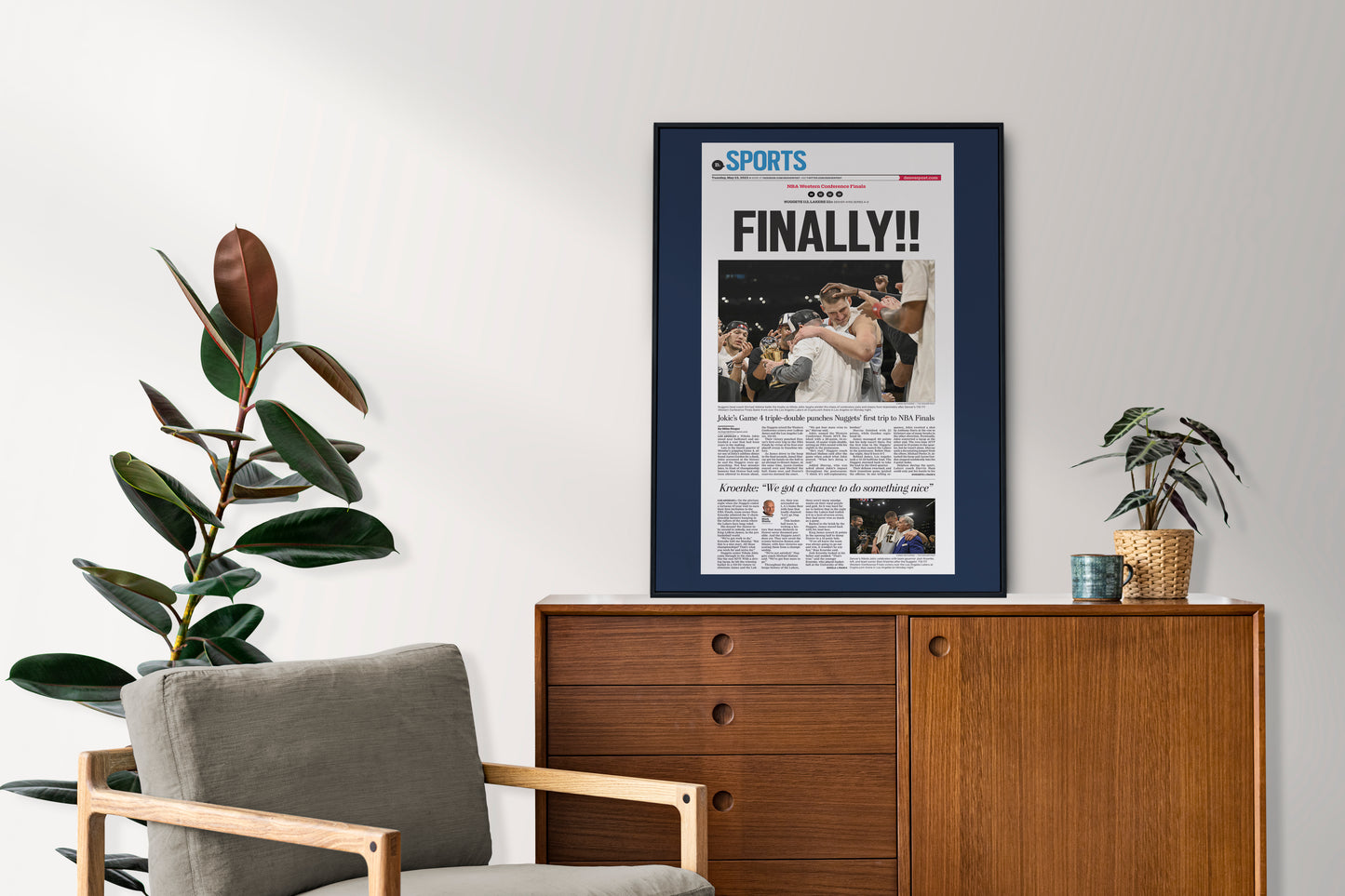 Denver Nuggets 2023 Western Conference Champions NBA Playoff Front Cover The Denver Post Poster