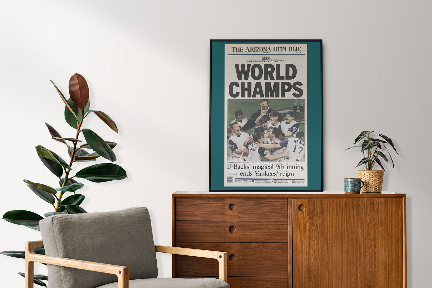 Arizona Diamondbacks 2001 World Series MLB Champions Front Cover The Arizona Republic Newspaper Poster