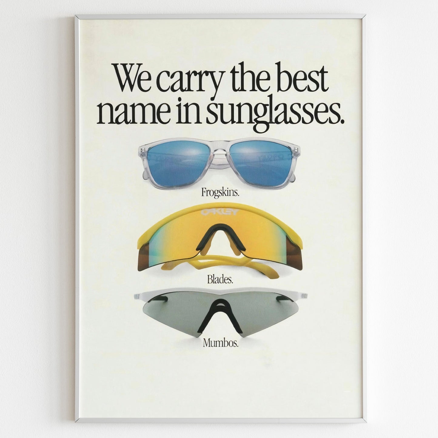 Oakley Advertising Poster, 90's Style Print, Ad Wall Art, Vintage Design Magazine, Ad Retro Advertisement, Sunglasses Poster