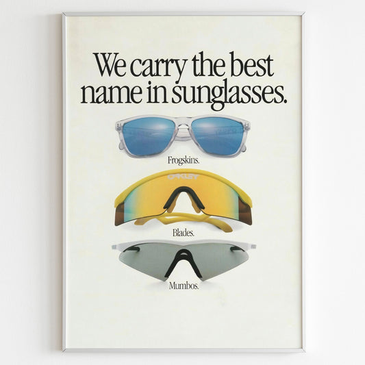 Oakley Advertising Poster, 90's Style Print, Ad Wall Art, Vintage Design Magazine, Ad Retro Advertisement, Sunglasses Poster