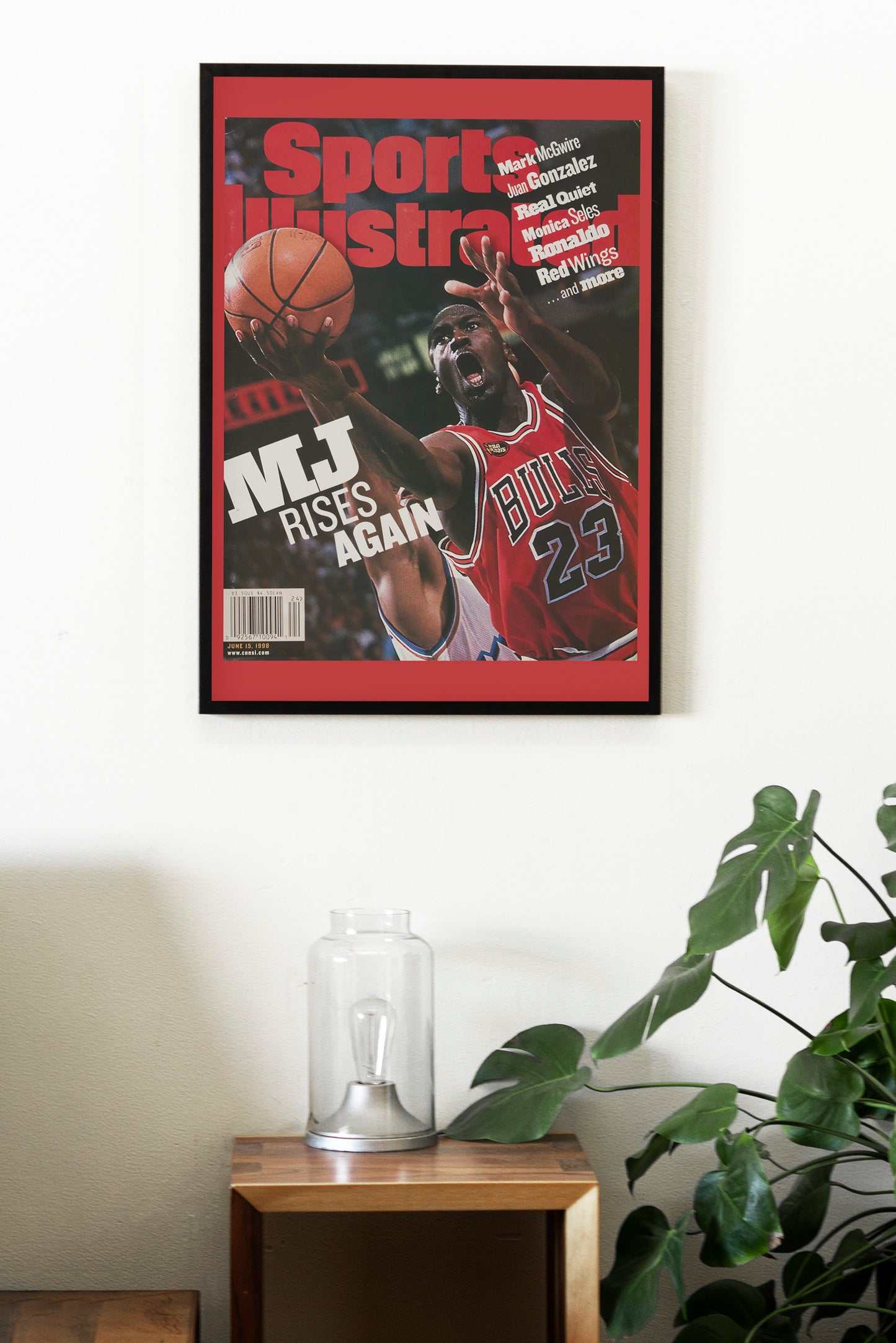 Michael Jordan "MJ Rises Again" Chicago Bulls 90's Front Cover Sport Illustrated Poster