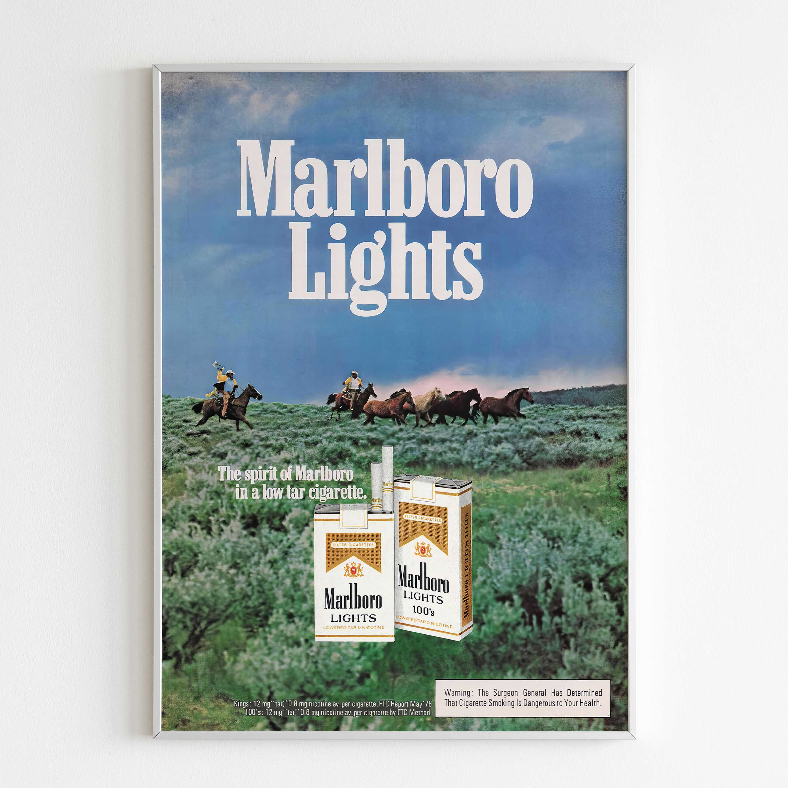 Marlboro Country Advertising Poster, Cowboys 80s Style Print ...